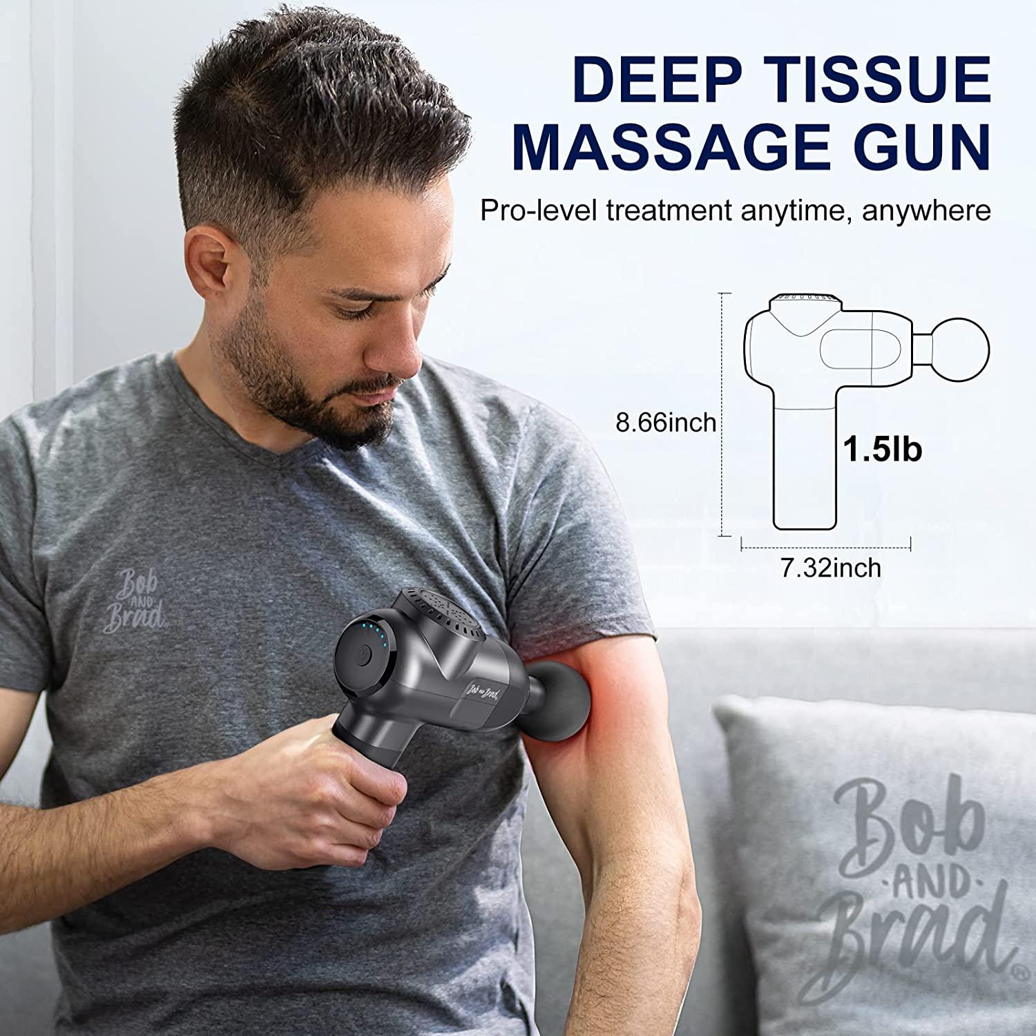 Massage Gun, Bob and Brad Deep Tissue Percussion Massager Gun, Muscle  Massager with 5 Speeds and 5 Heads, Electric Back Massagers for  Professional Athletes Home Gym Workout Recovery Pain Relief