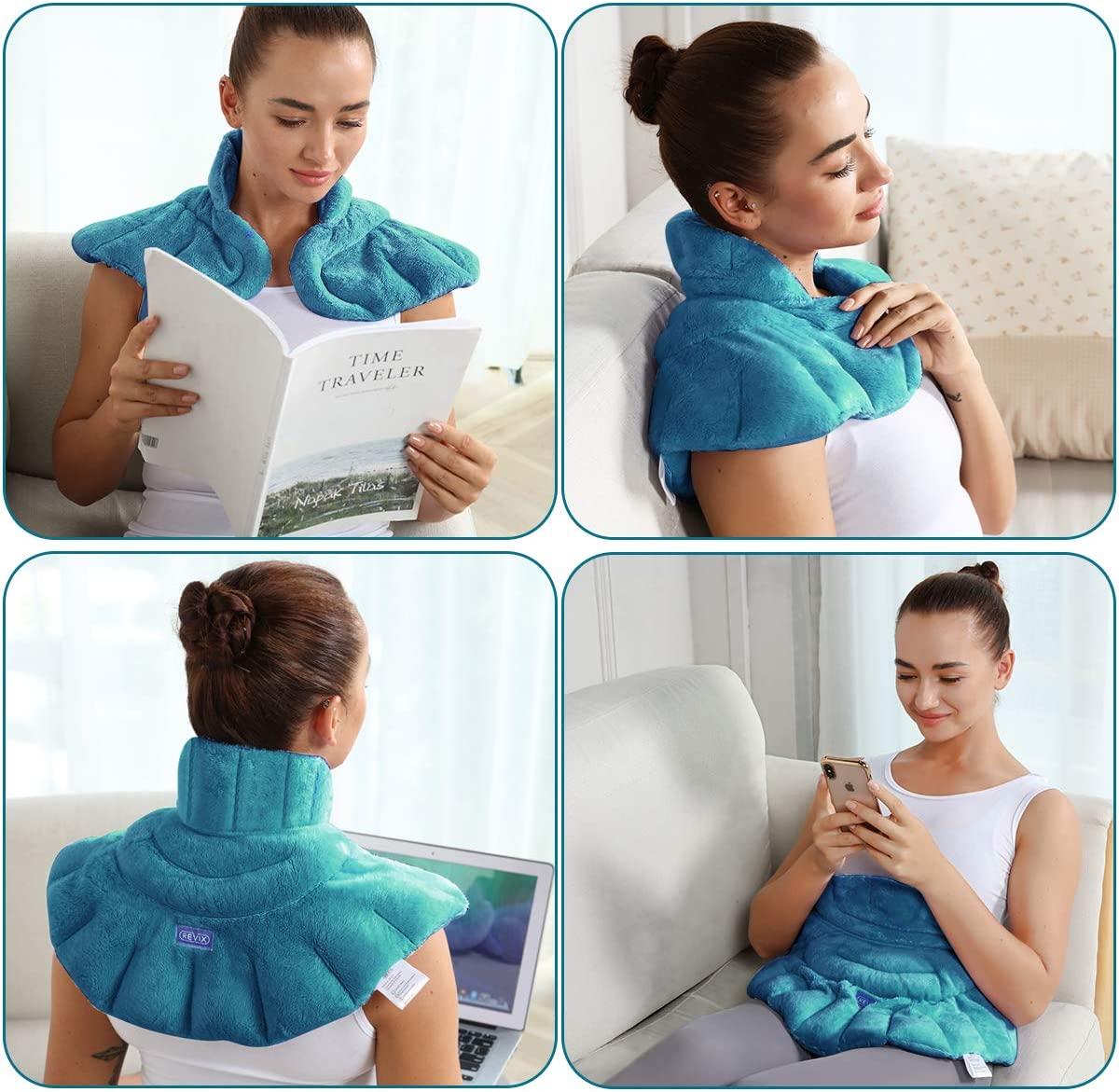 REVIX Heated Neck Wrap Microwave Heating Pad for Neck and Shoulders