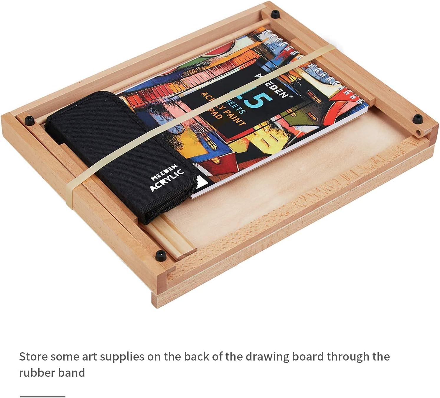 Portable & Adjustable Wood Sketching Board - ATWORTH Wood Desktop Easel  Tabletop Easel, 18 x 14