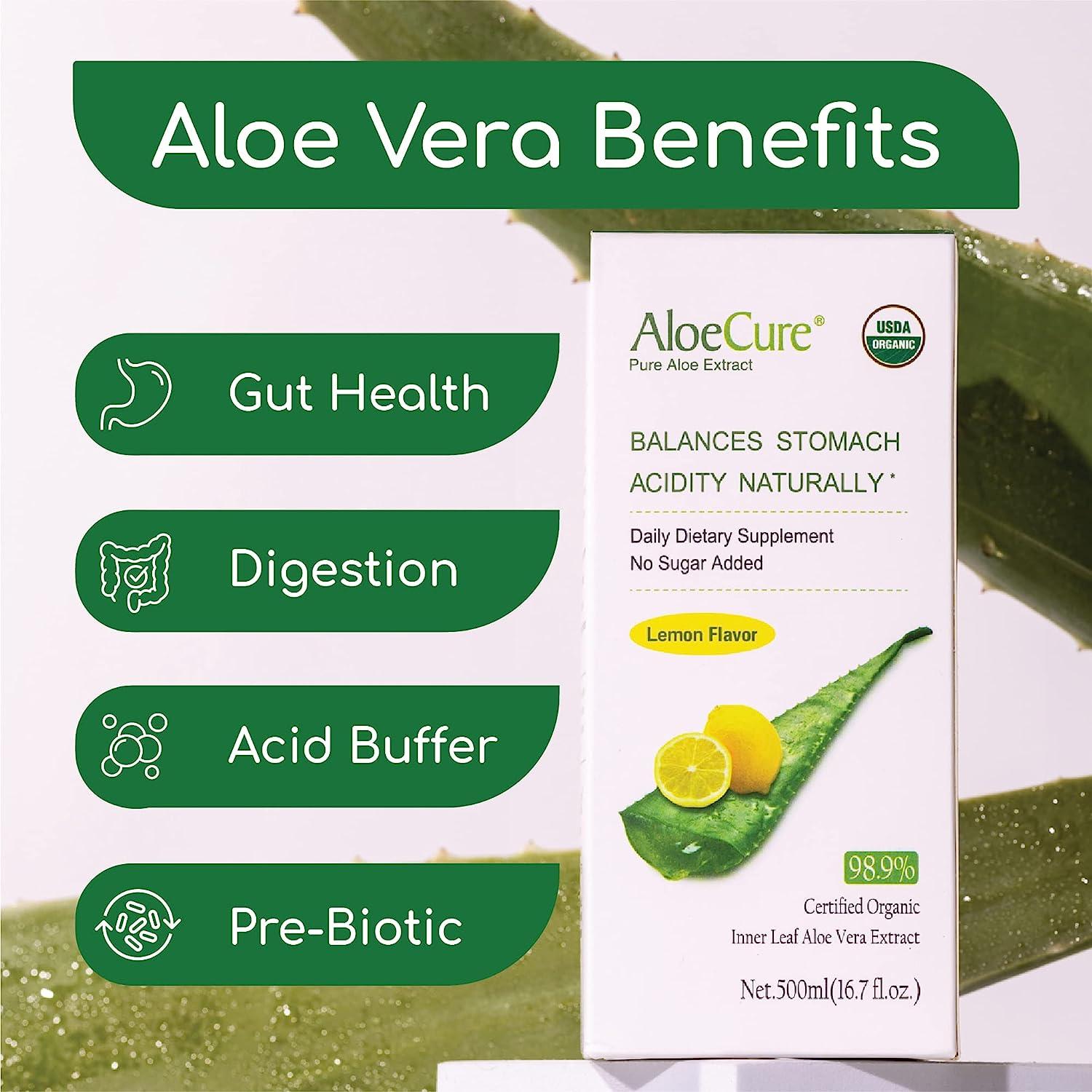 Organic AloeCure Lemon Aloe Vera Juice - 12 Hours from Harvest - Acid Reflux  & GERD Treatment - Natural Digestion Aid | Buy Now with Express  International Delivery | GoSupps.com