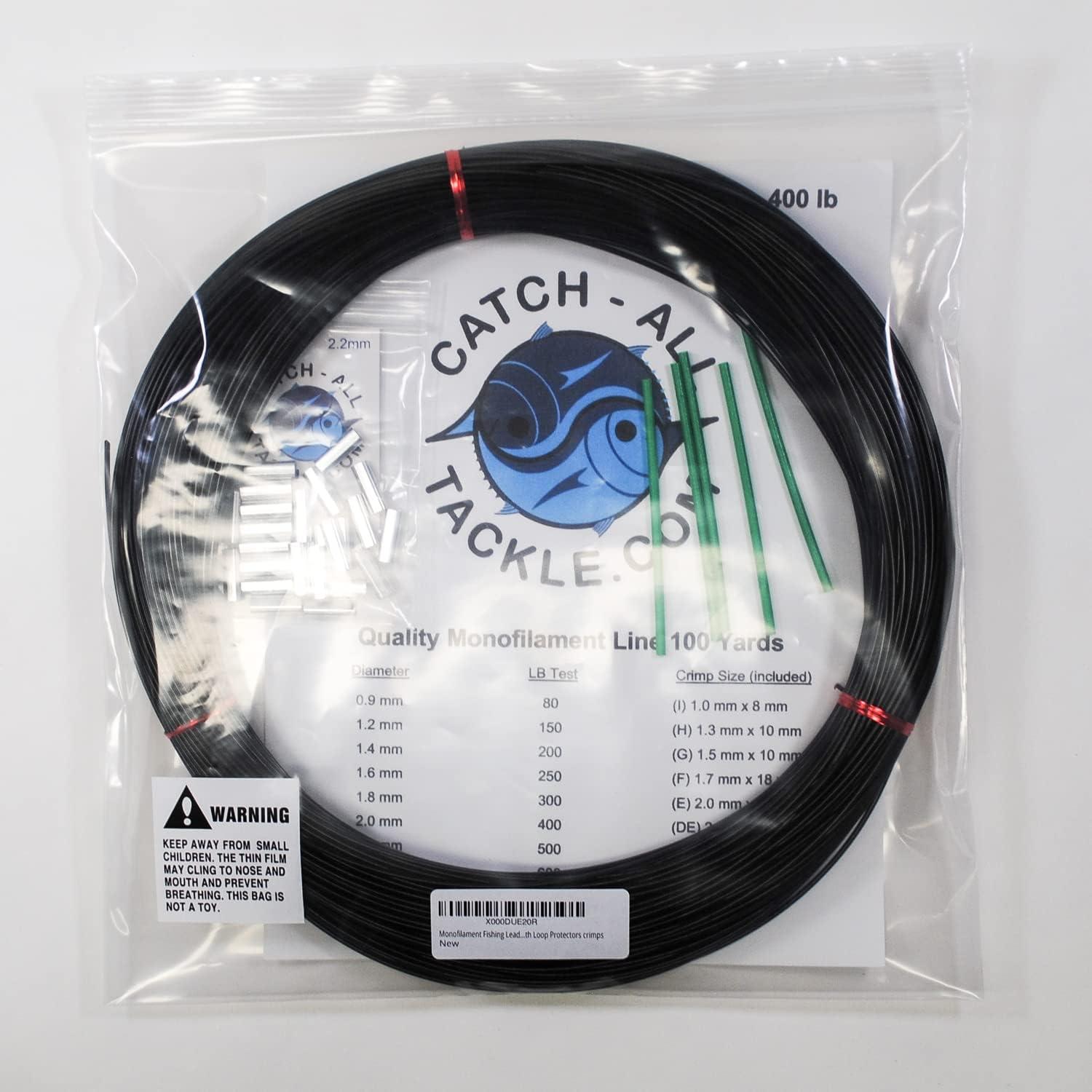 Monofilament Fishing Leader Kit 100yds 2.0mm-400lb Black with Loop