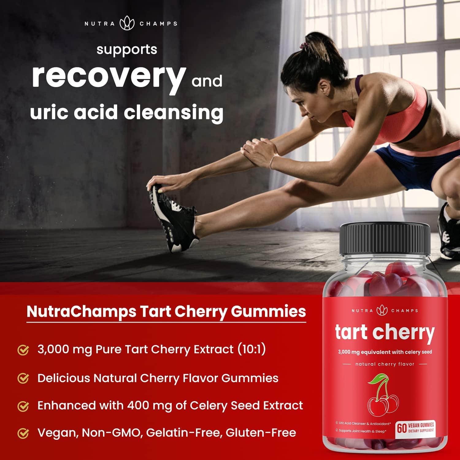 (2Pack) 120 Tart Cherry Gummies 3000mg Supplement with Celery Seed