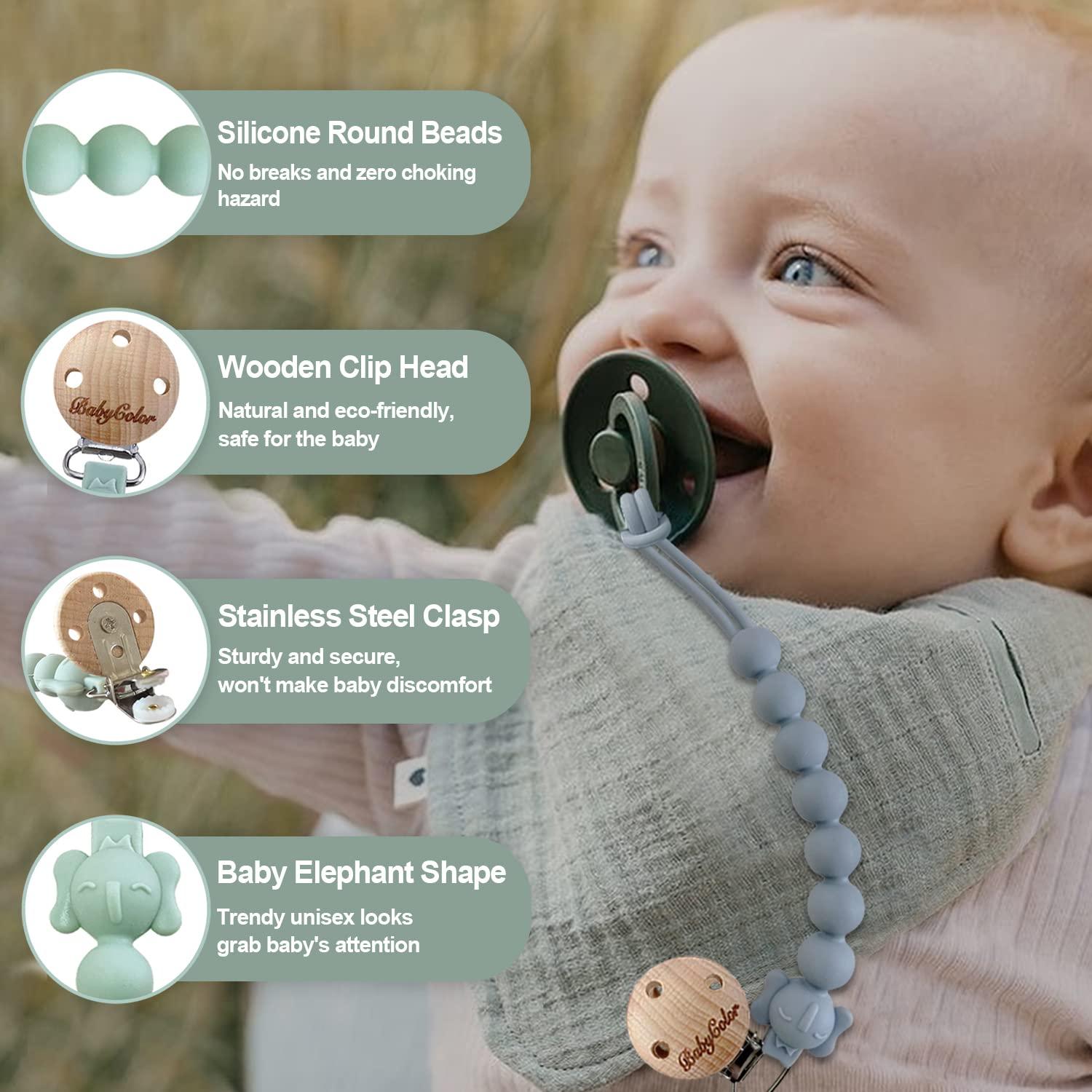 Binkie Clip Nupoopy Pacifier Clips, Pack Silicone With One Piece