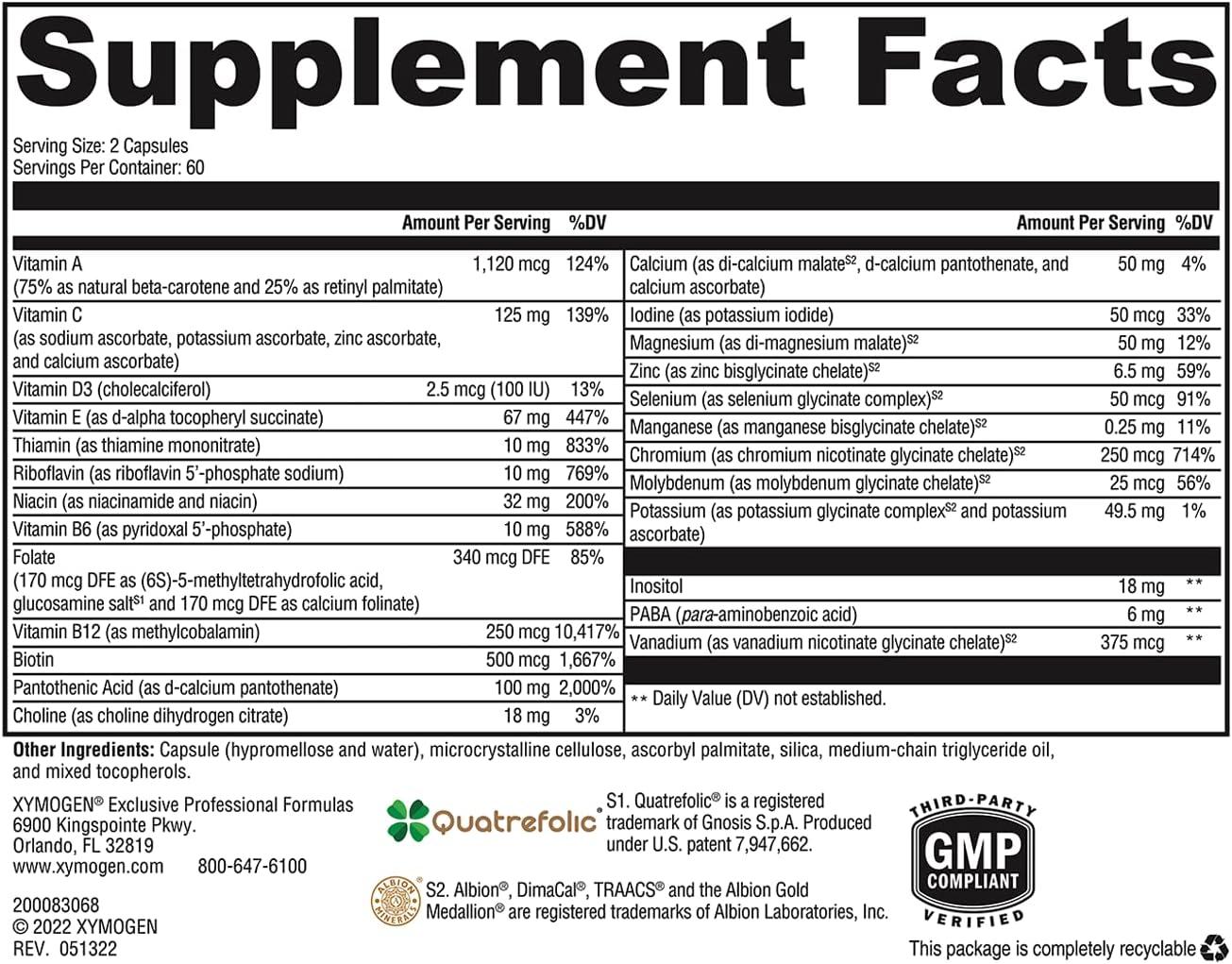 XYMOGEN ActivNutrients Without Copper & Iron Multimineral