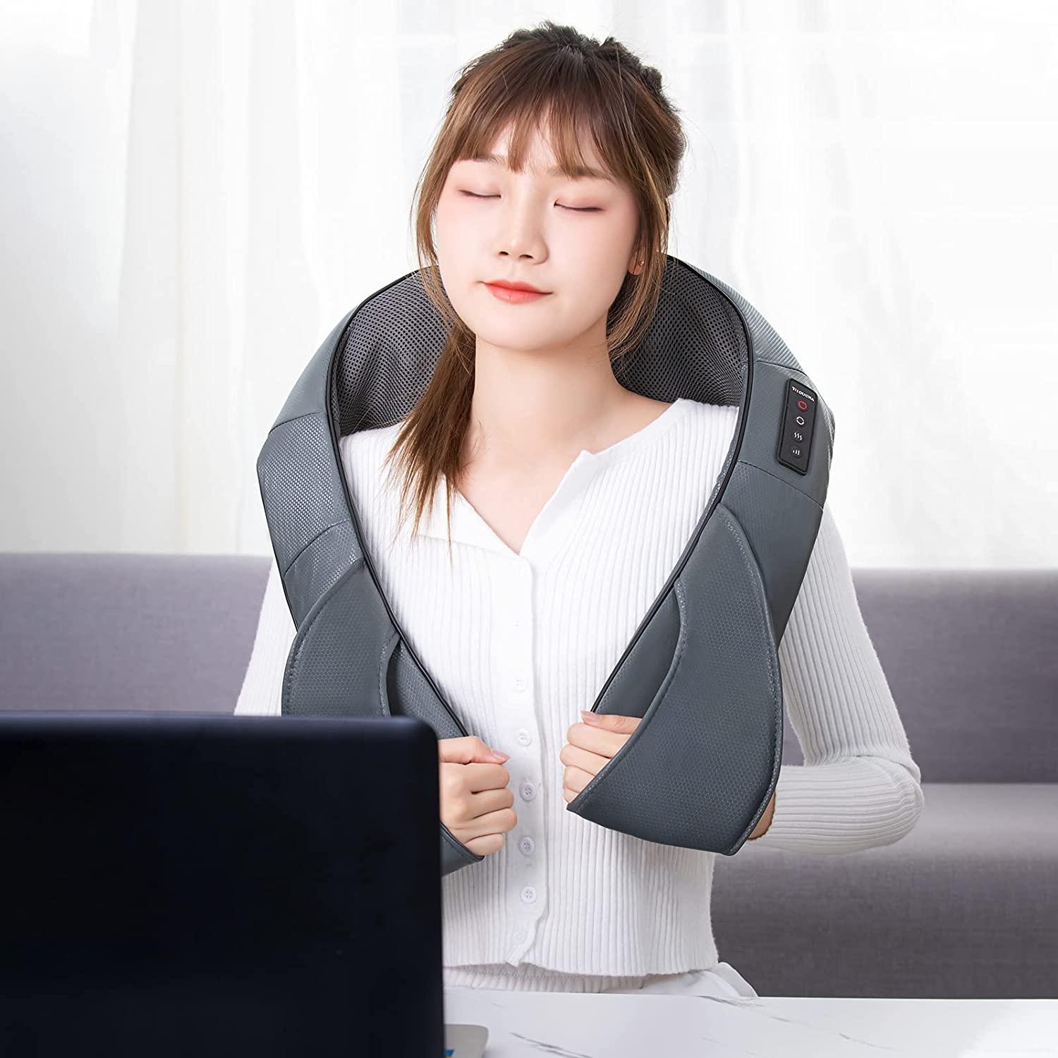  Snailax Cordless Massager - Shiatsu Neck and Shoulder Massager  with Heat, Portable, Lumbar, Foot Electric Massage Pillow : Health &  Household