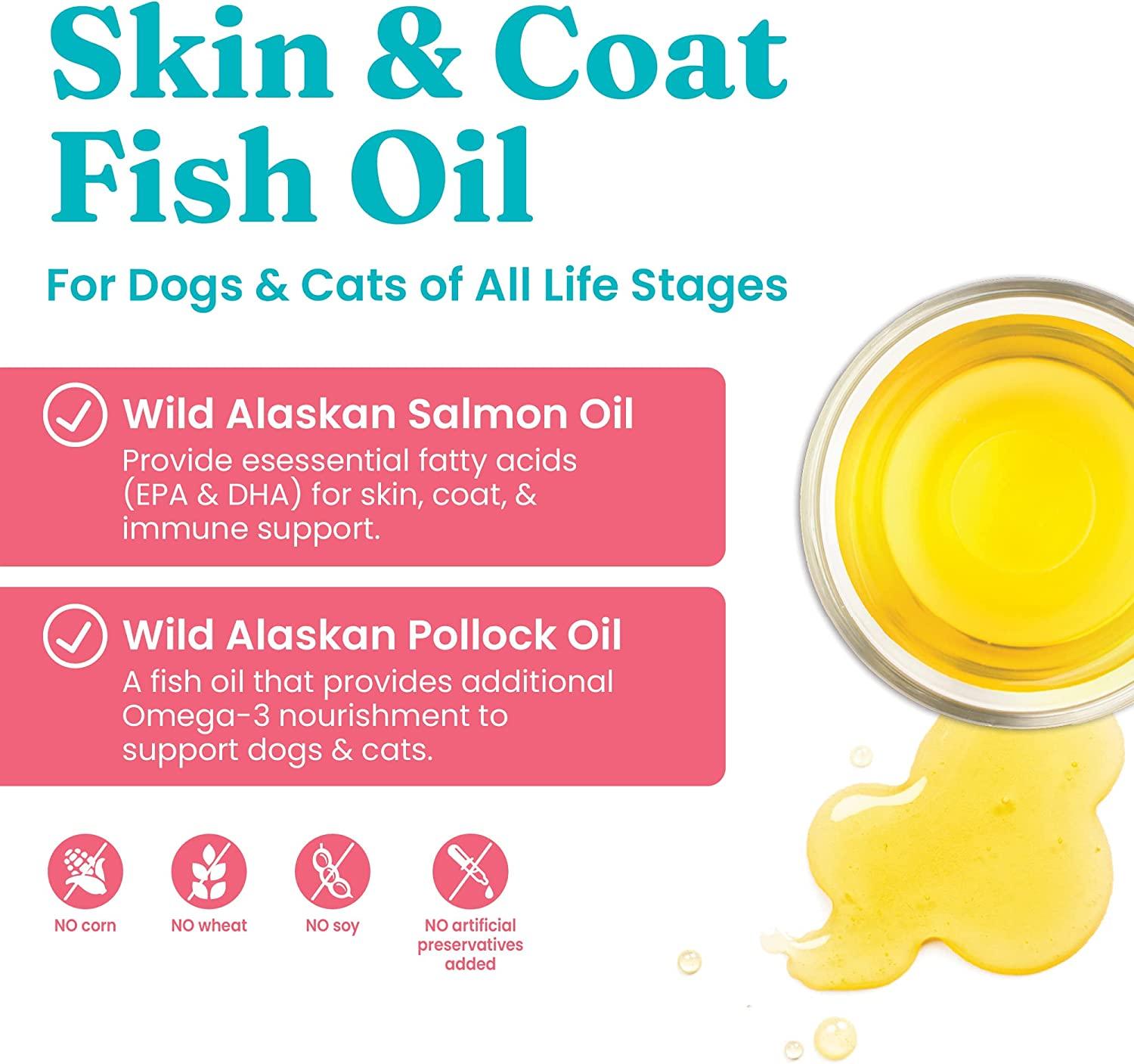 Solid Gold Wild Alaskan Salmon Oil for Dogs & Cats Omega 3 Fish Oil