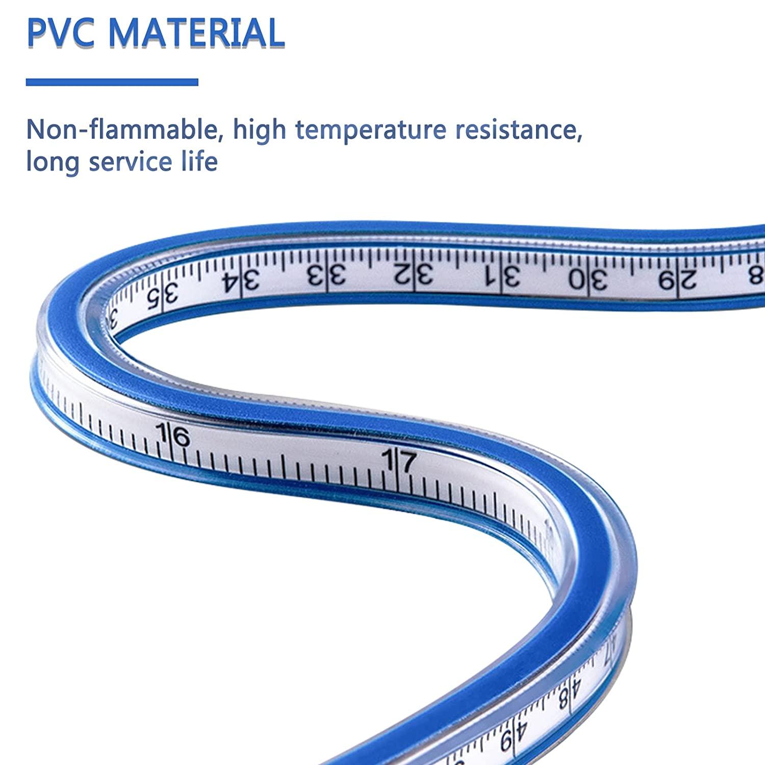HLZC 2 Pieces ,24 Inch Ruler, Flexible Curve Ruler,Rulers for Drawing