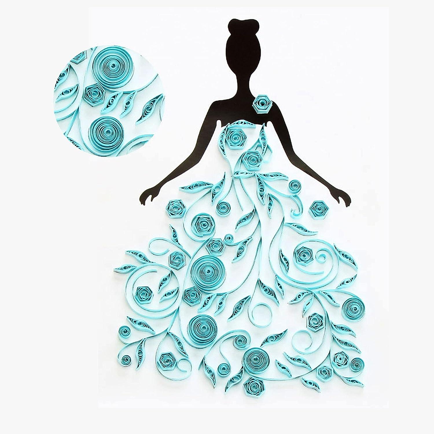 Woohome 48 PCS Paper Quilling Kit Paper Quilling Making Drawing Design