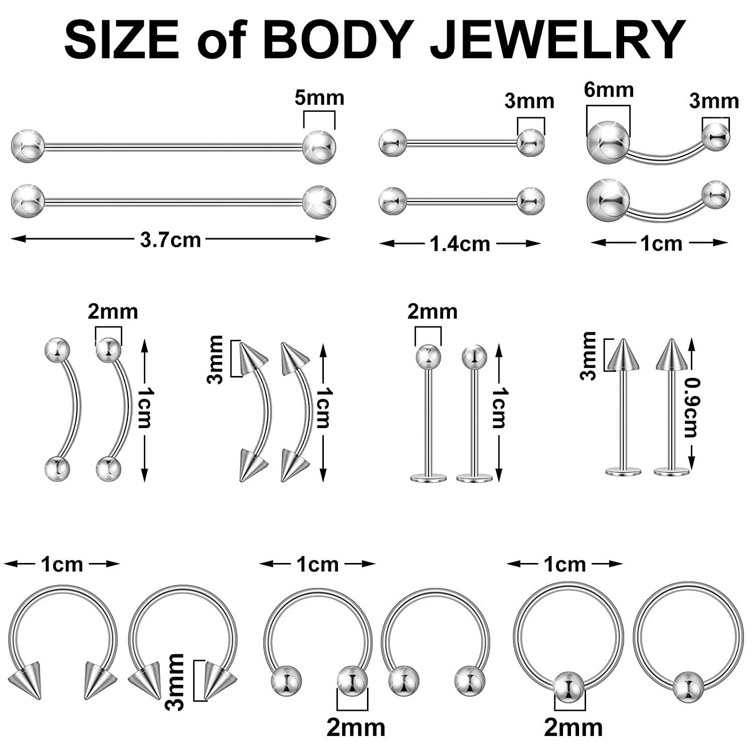 41 Pieces Body Piercing Tool Kit Include Septum Forceps Clamp Pliers 20 ...