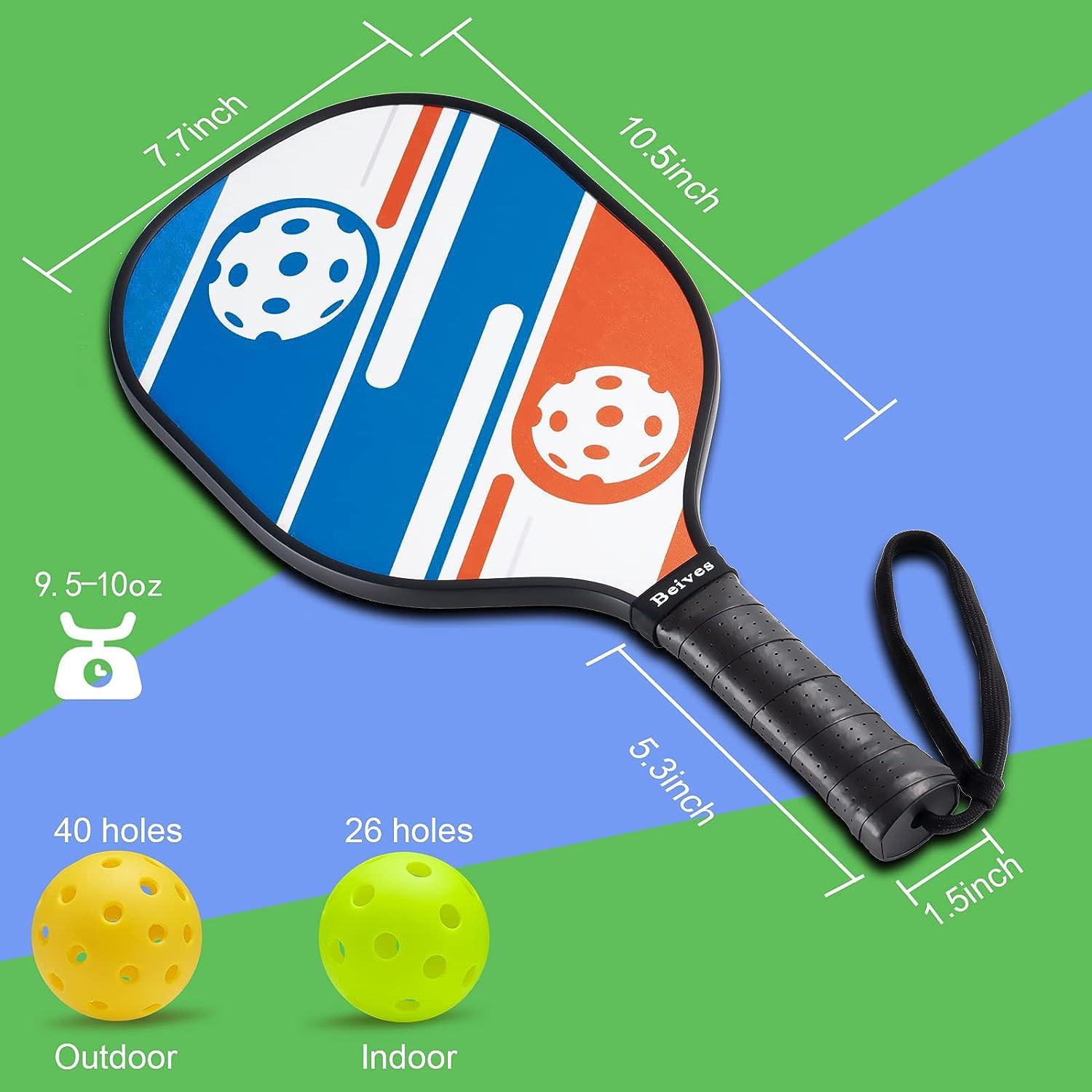 Beives Pickleball Paddles Pickleball Set 7ply Basswood Wooden