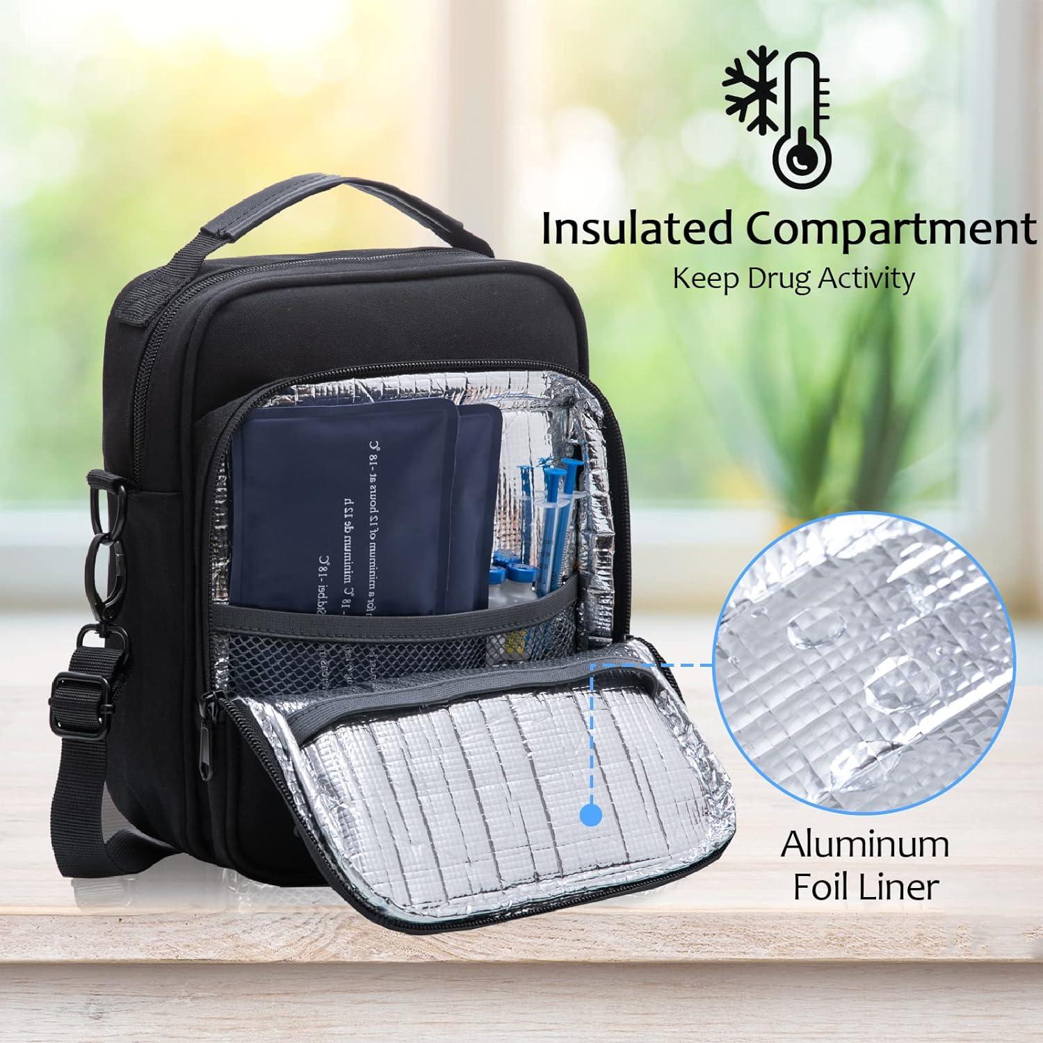 Insulin Cooler Travel Case Diabetic Travel Case with 2 Ice Pack