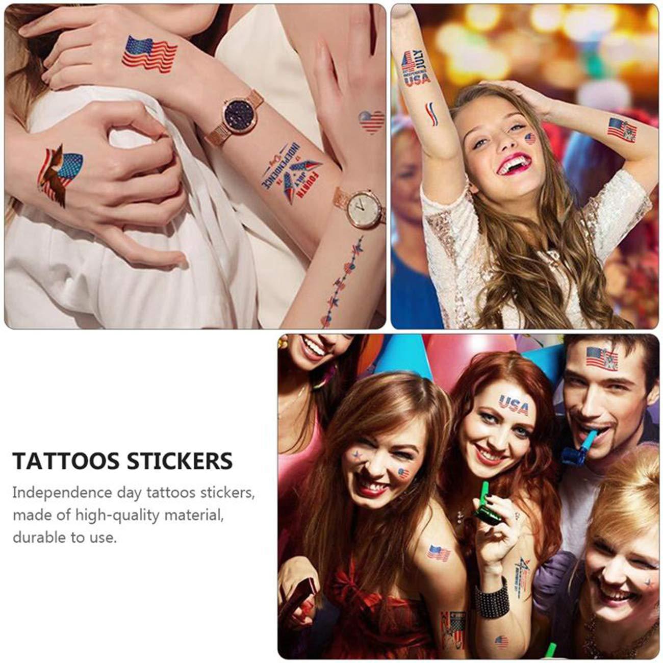 Amazon.com : Fourth of July Temporary Tattoo Set Patriotic Decorations  Tattoos 10 sheets for Kids and Adults, Red White and Blue American Flag USA  Party Supplies 4th of July Memorial Independence Day :