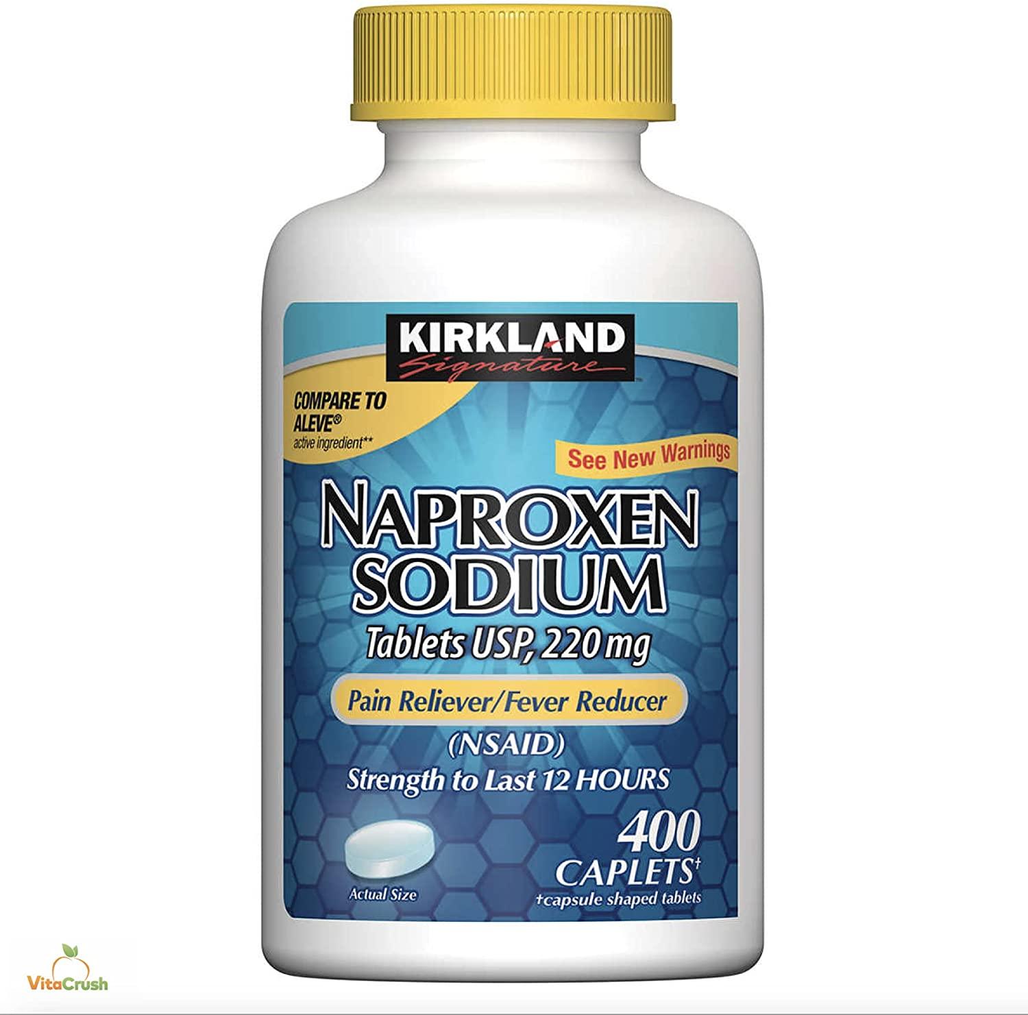 Naproxen Sodium 220mg 400 Caplets Pain Relief FastActing Formula