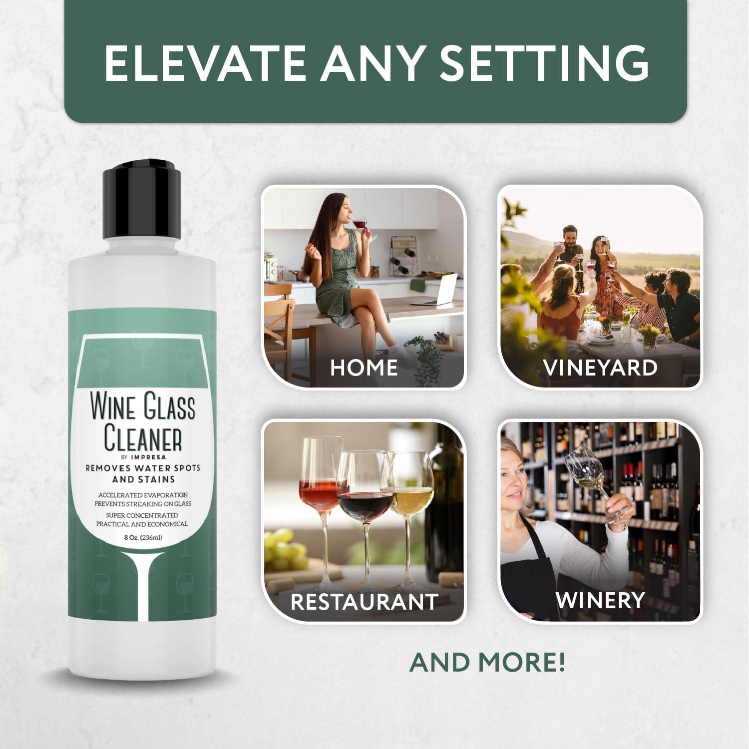 IMPRESA Concentrated Wine Glass Cleaner - Streak-Free Unscented Removes  Water Spots & Stains - Perfect for Wine Lovers - Made in USA | Buy Now with  Express International Delivery | GoSupps.com