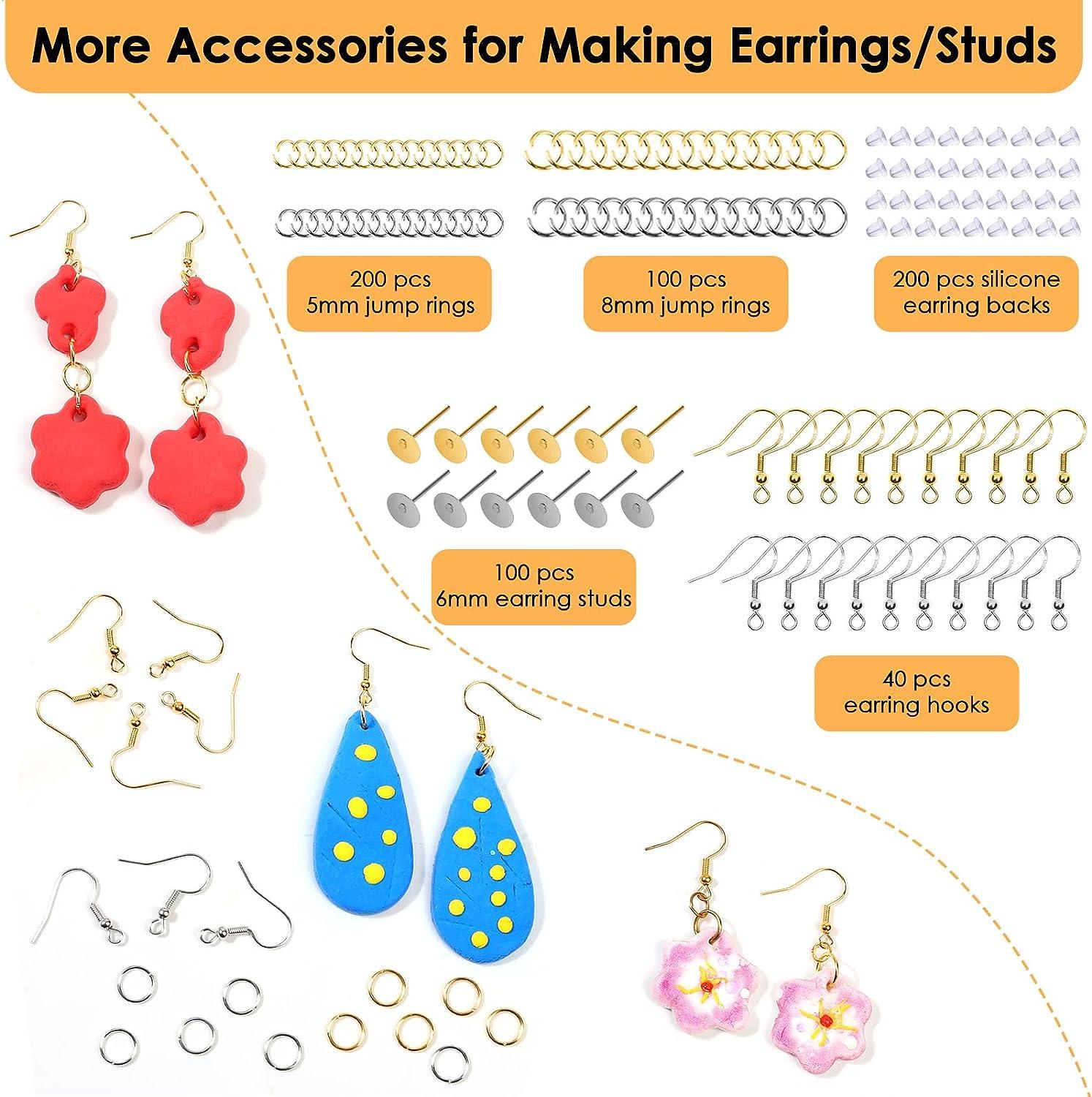 Polymer Clay Cutters for Earrings Making 705 PCS Clay Cutters Set with 49  Shapes Stainless Steel Clay Cutter Tools 640 PCS Jewelry Accessories 16  Circle Shape Earring Cutters for Polymer Clay