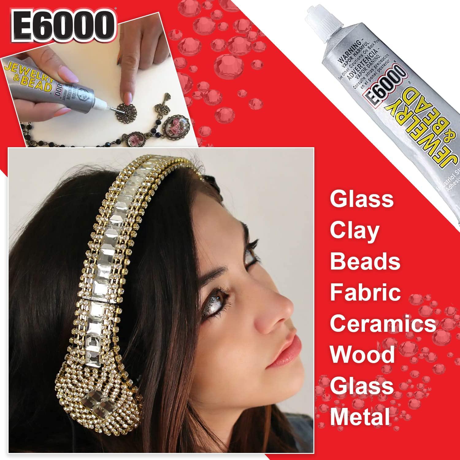 E6000 Jewelry Bead Adhesive Glue for Jewelry Making with 4 Precision  Applicator Tips and Pixiss Art Dotting Stylus Pens 5 pcs Set - Rhinestone  Applicator Kit