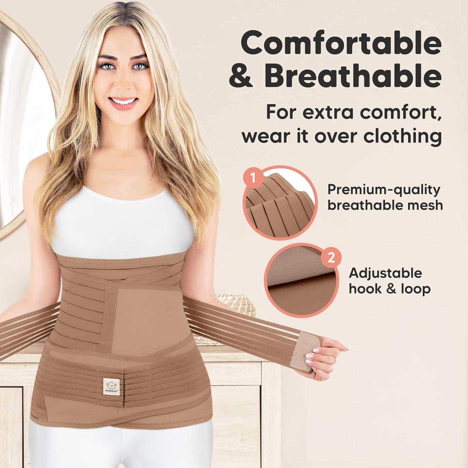 3 in 1 Postpartum Belly Support Recovery Wrap - Postpartum Belly Band After  Birth Brace Slimming Girdles Body Shaper Waist Shapewear Post Surgery  Pregnancy Belly Support Band (Warm Tan M/L) M/L Warm