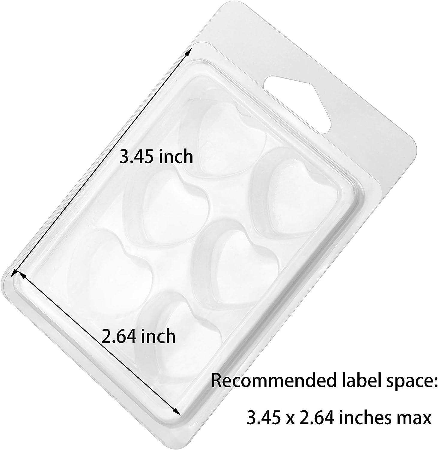 MILIVIXAY 8 Capacity Wax Melt Containers-8 Cavity Clear Empty Plastic Wax  Melt Molds-25 Packs Heart Shape Clamshells for Tarts Wax Melts.