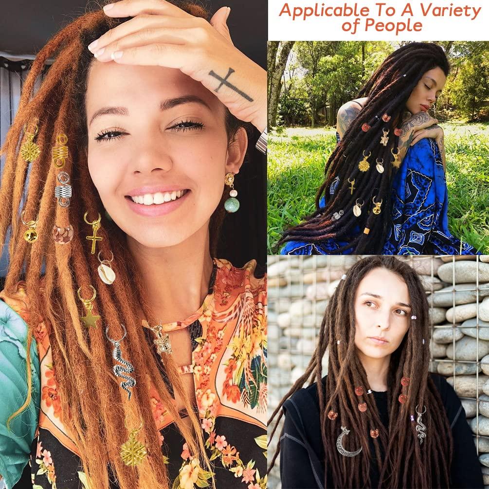 Hair Jewelry for Braids 241 Pcs Loc Jewelry for Hair Dreadlocks Multiple  Styles Gold Silver Metal Hair Cuffs Braid Accessories for Black Women