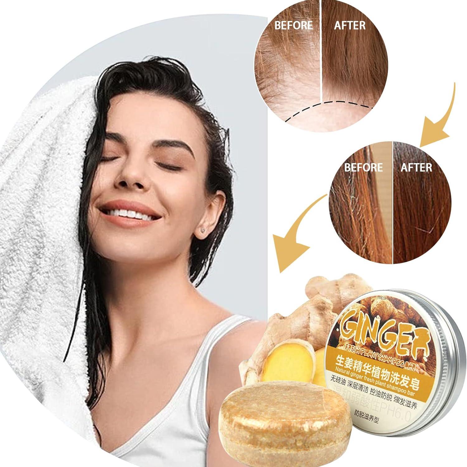 BSMAX Ginger Hair Regrowth Shampoo Bar AntiHair Loss Hair Natural