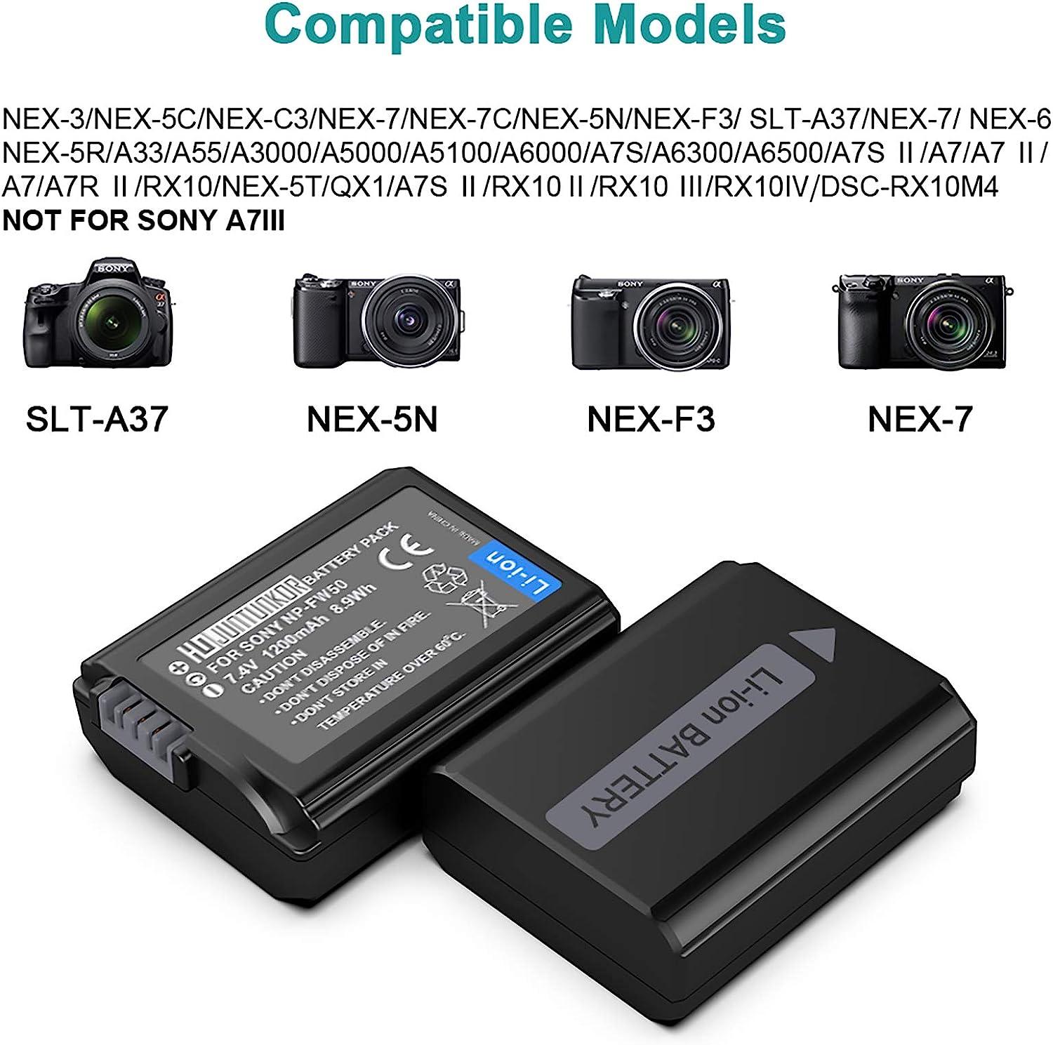 Sony NP-FW50 battery for A7/A7II/A7R, A5100, NEX6, A6000 Cameras