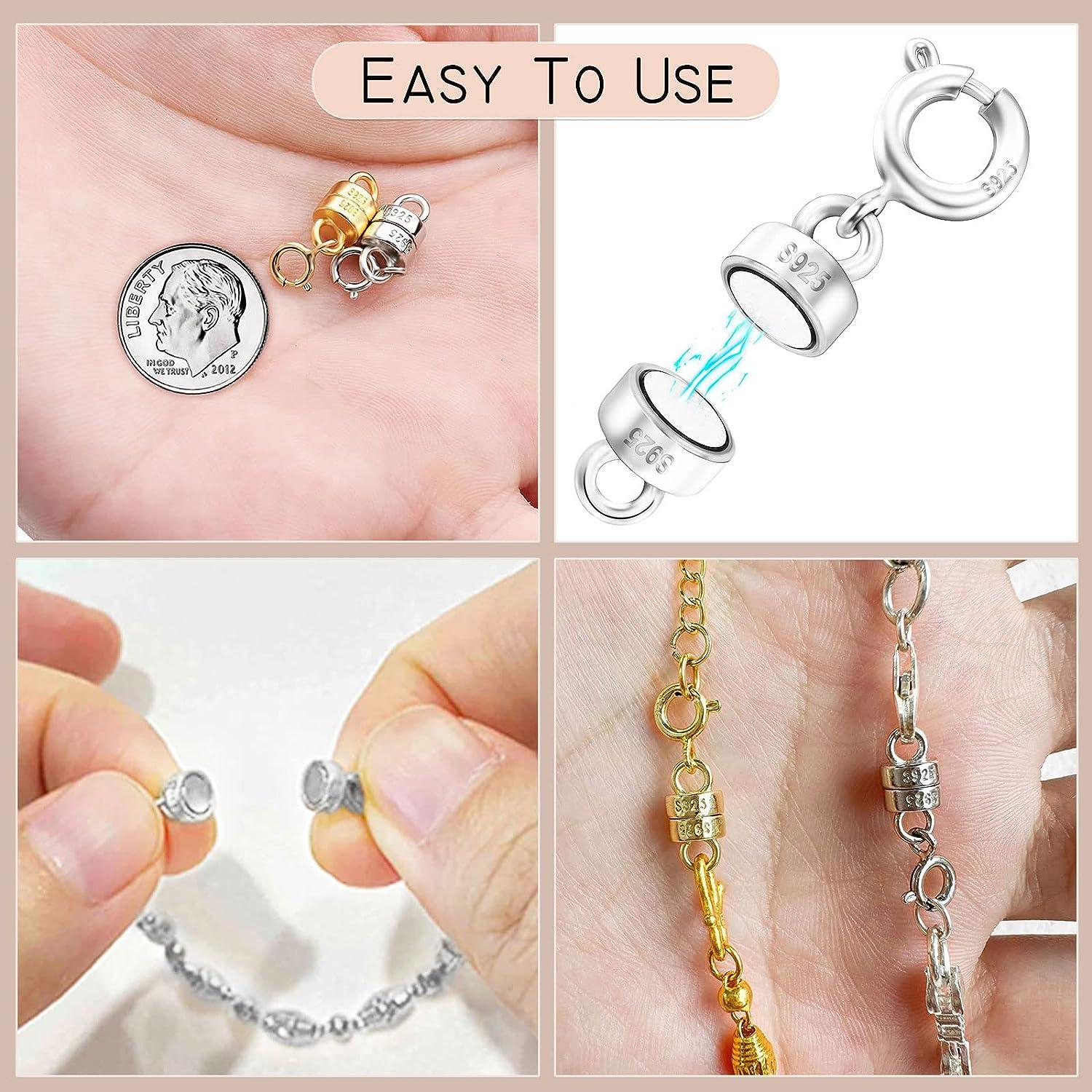 Necklace Clasps and Closures 925 Sterling Silver Mini Magnetic