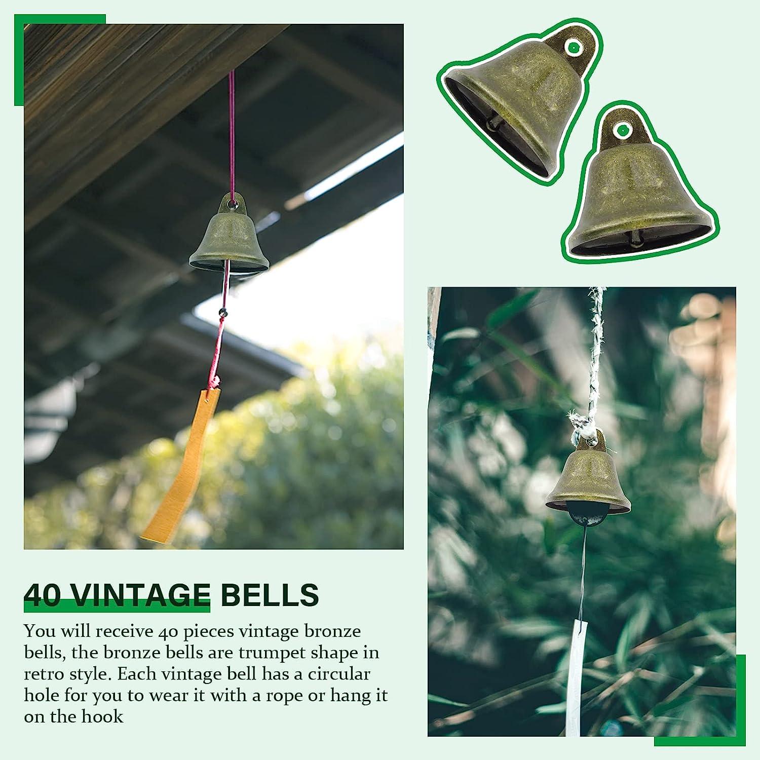 40 Pieces 1.5 Inch Bronze Jingle Bells Vintage Jingle Bells Craft Bells  Christmas Bells For Dog Potty Training, Making Wind Chimes,festive Decorat  Ect