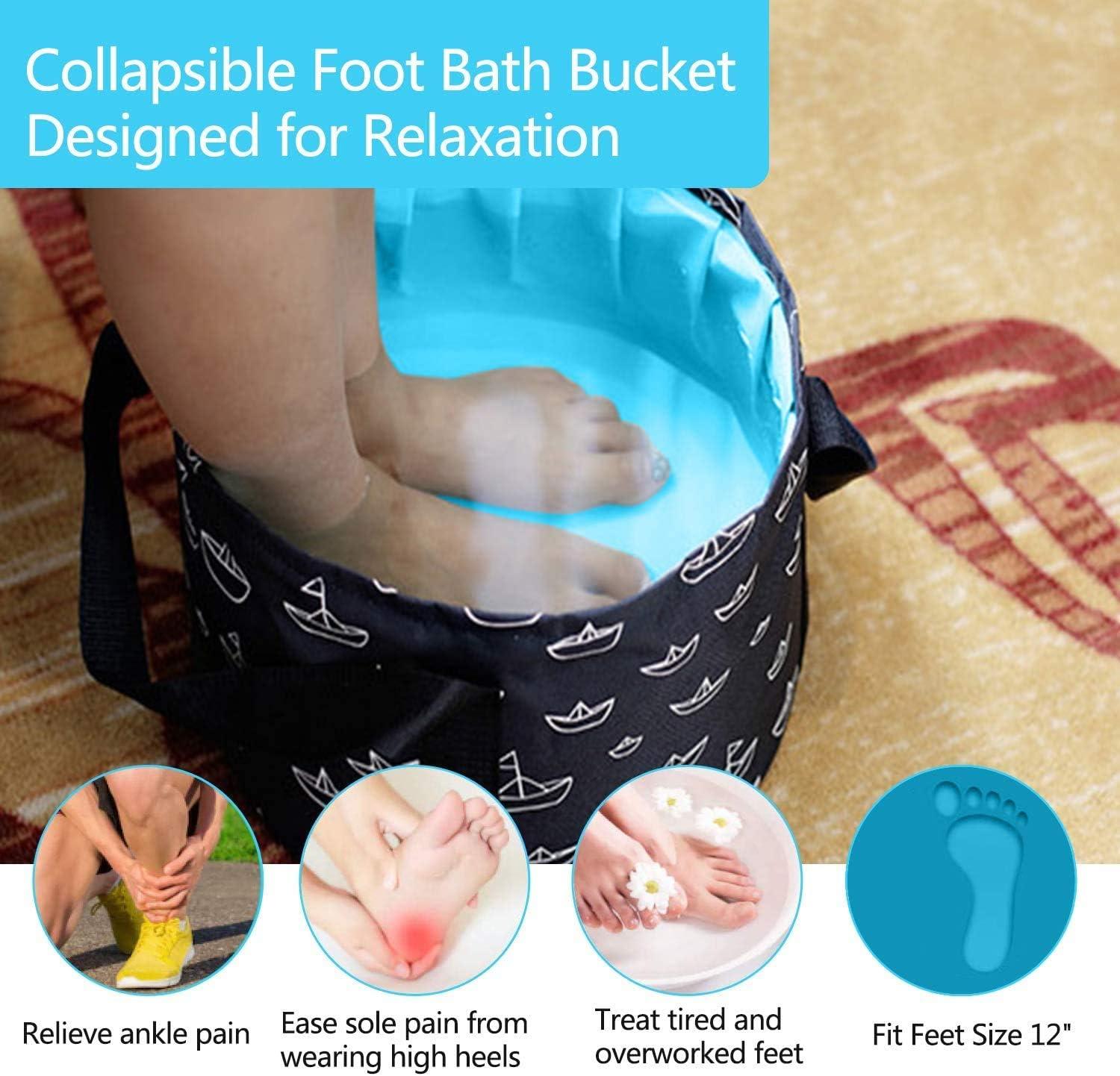 Collapsible Bucket for Soaking Feet Portable Travel Foot Bath Tub Foot