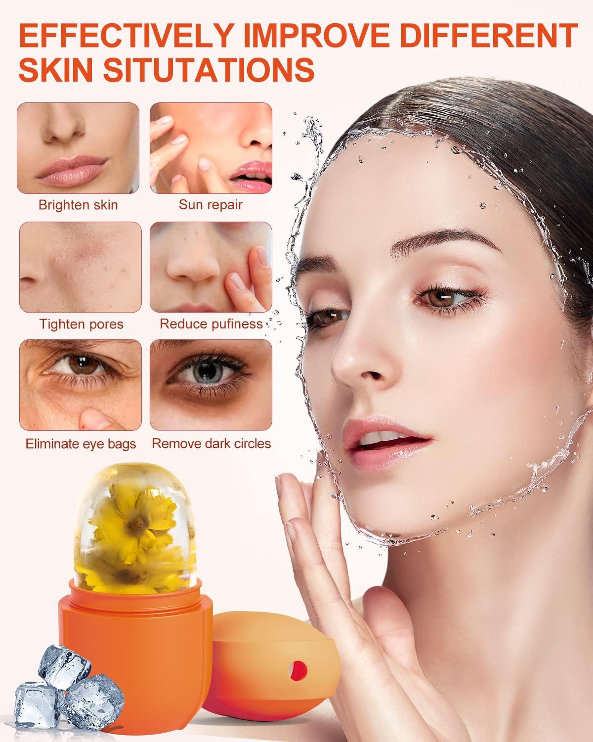 Ice Face Roller for Puffiness Relief, Skin Care Tool for Brightening