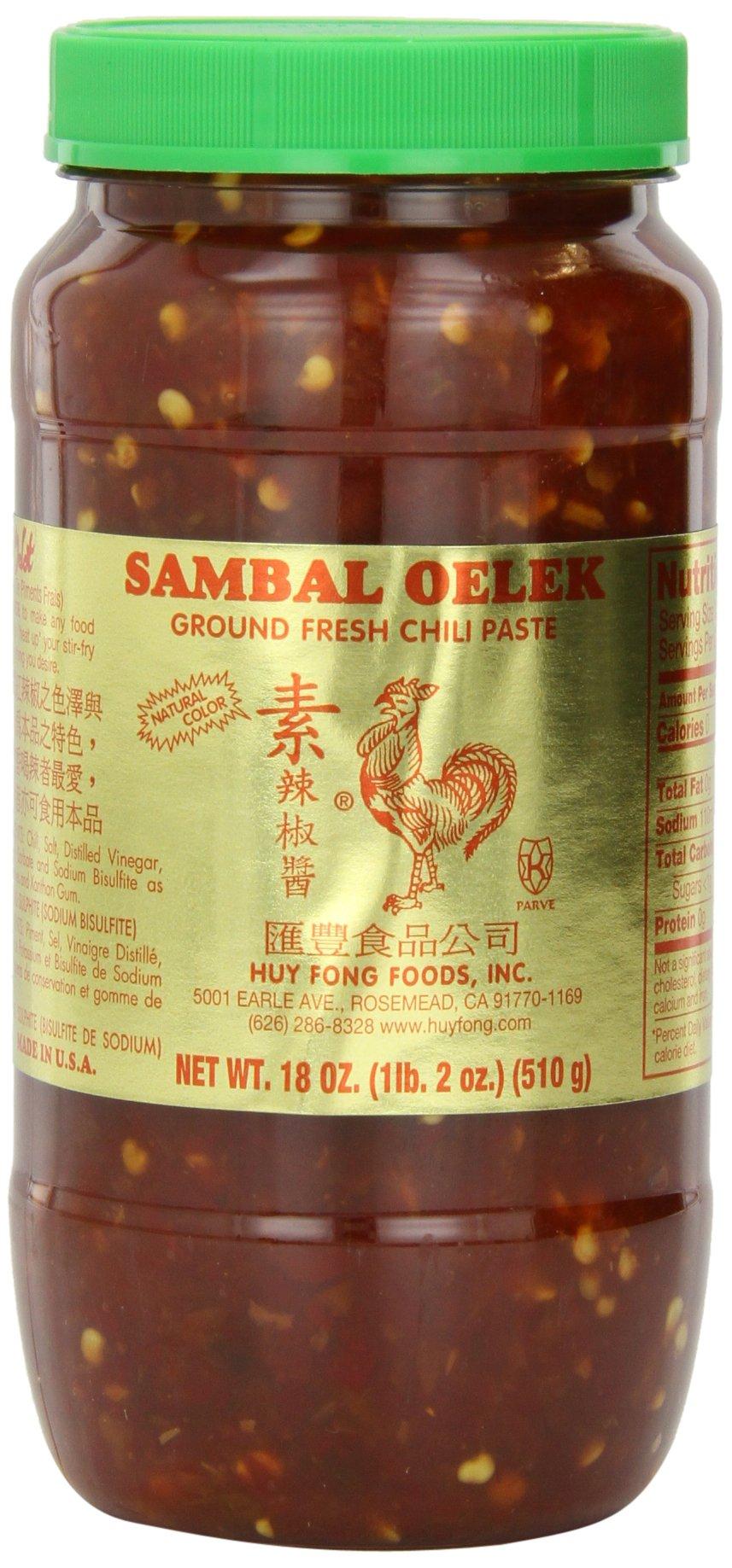 Huy Fong, Sambal Oelek Chili Paste, 18 Oz 1.12 Pound (Pack of 1)