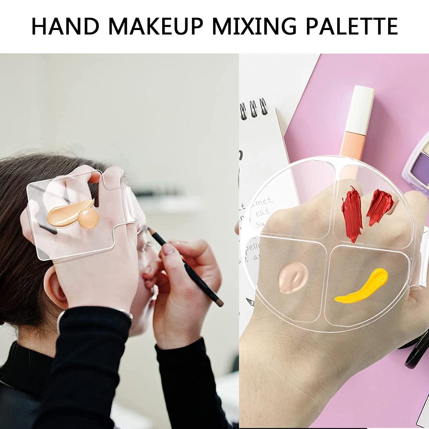 Creamoon 2 Packs Hand Makeup Mixing Palettes Transparent Acrylic