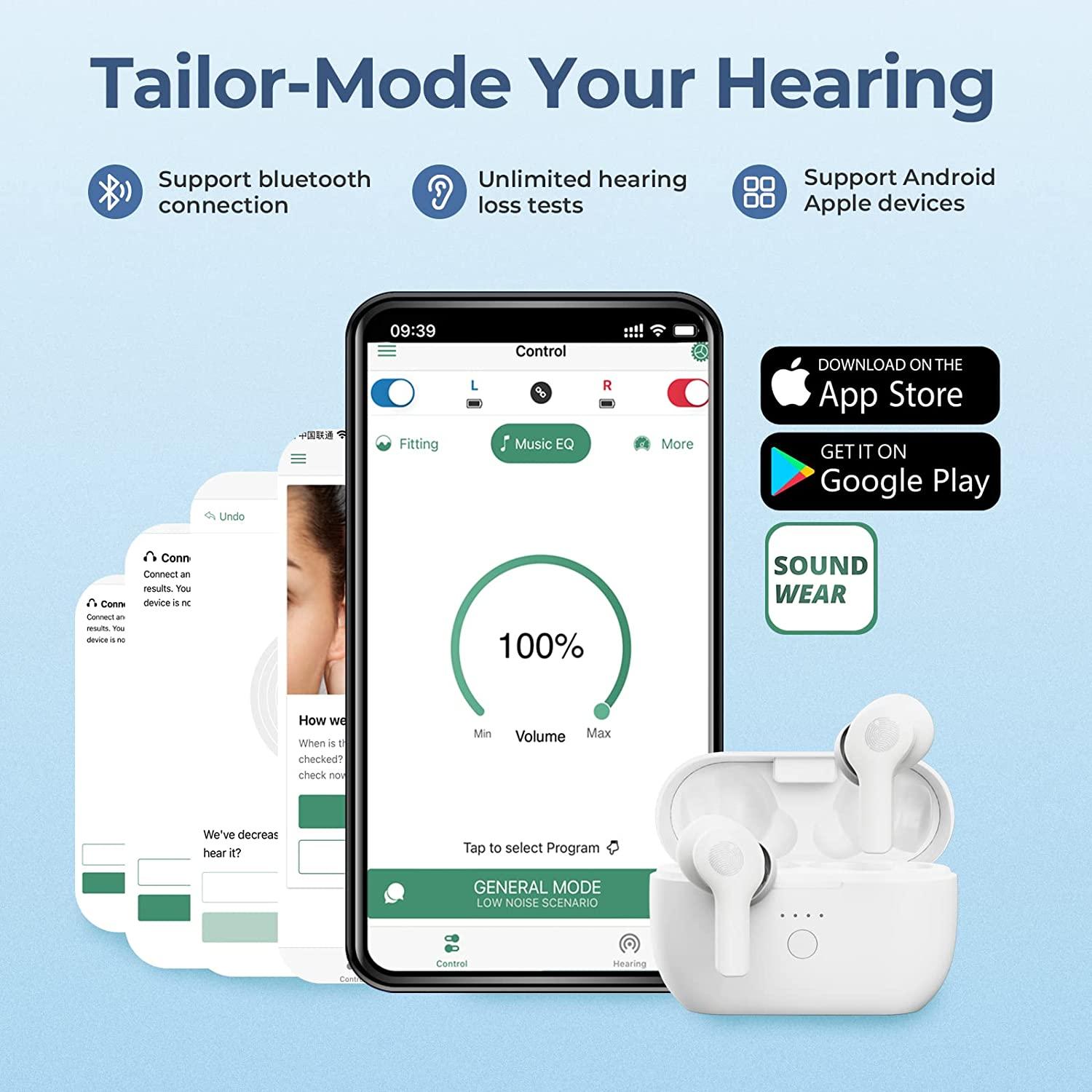 Maihear 2in1 Bluetooth Hearing Aids for Seniors Digital Sound