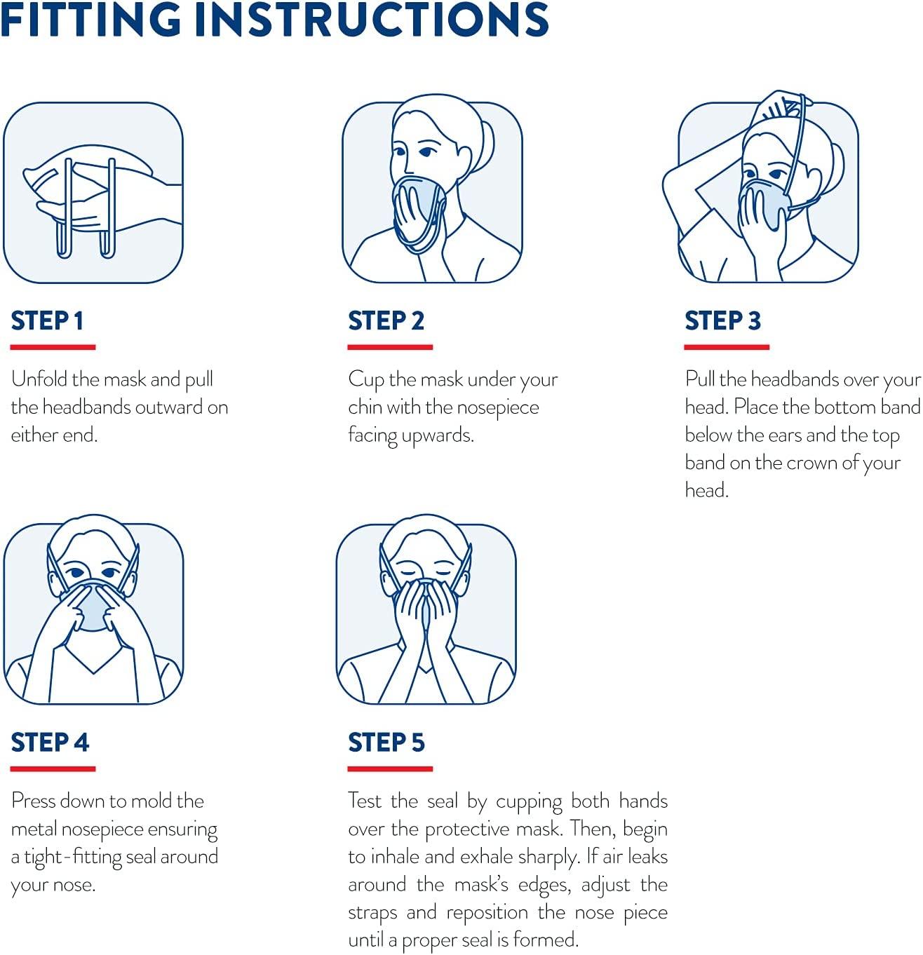 AMCREST N95 Mask Respirator (NIOSH) 20Pack ZYB11 Cup Style Safety