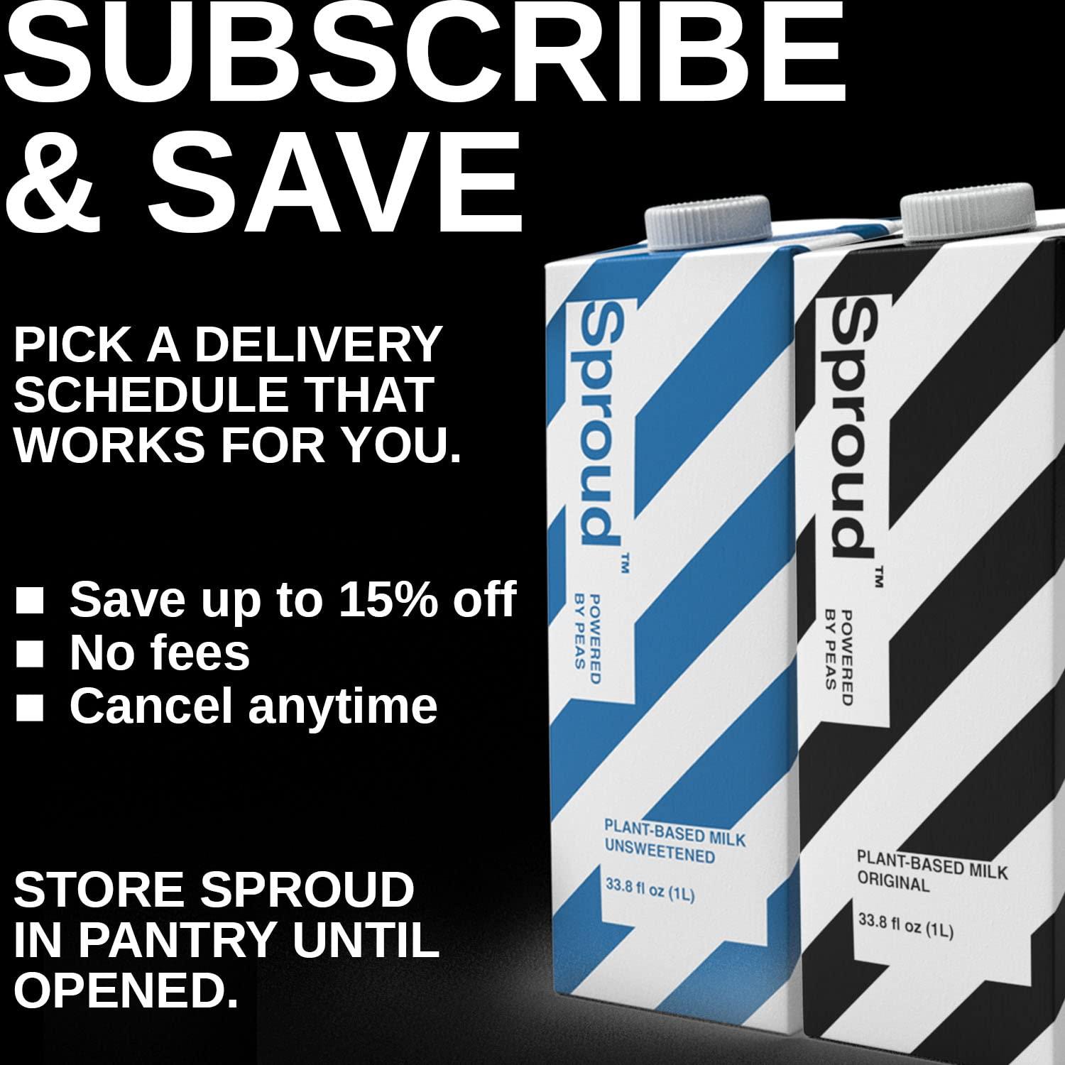 Sproud Plant Based Pea Milk UNSWEETENED 33.8 Fl Oz (Pack of 6