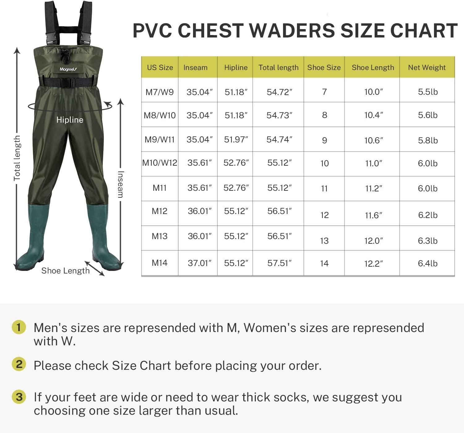 Chest Waders, Hunting Fishing Waders for Men Women with Boots, Waterproof  Bootfoot 70D/210T Nylon Wader for Duck Hunting Fly Fishing, Size 7-Size 14  Green/Camo Army Green 12