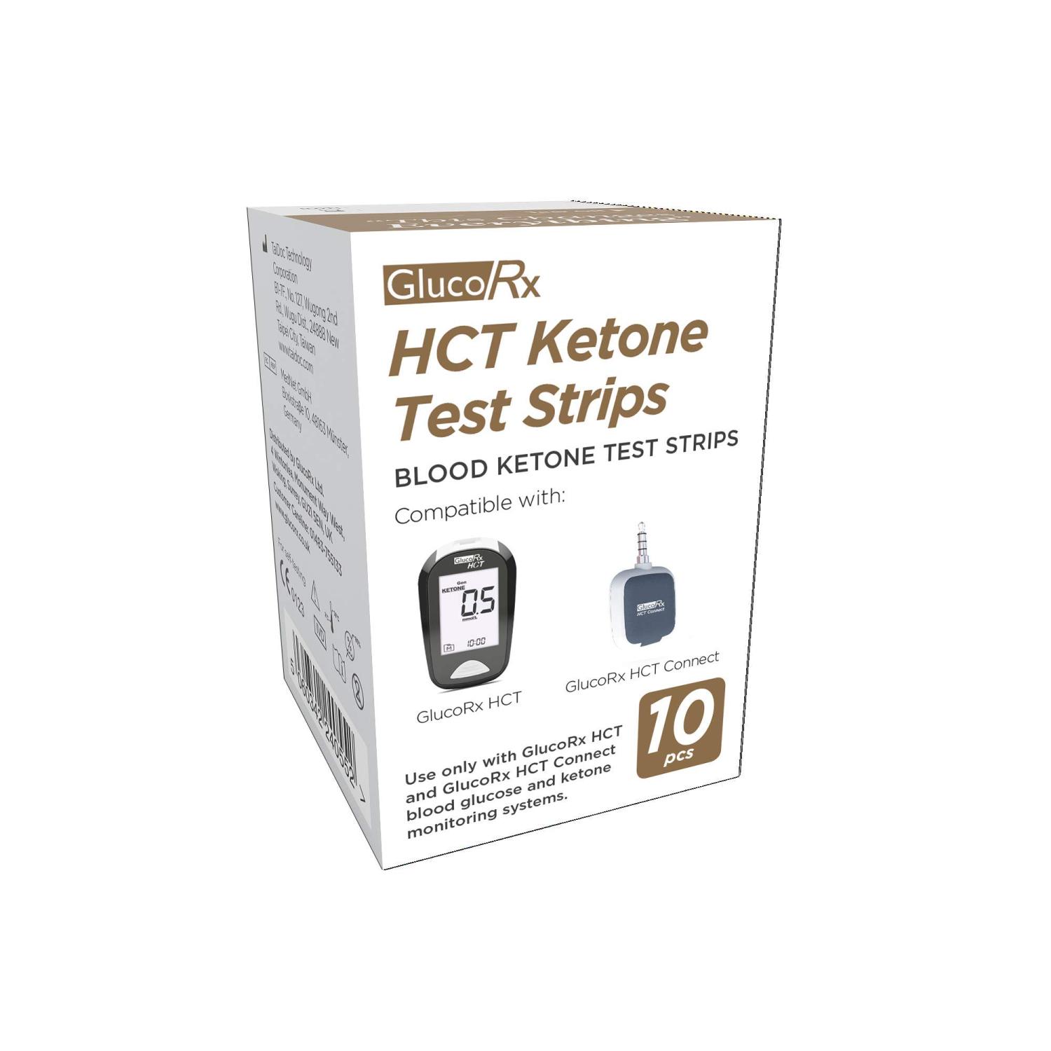 GlucoRx HCT Ketone Test Strips 10Count 10 count (Pack of 1)