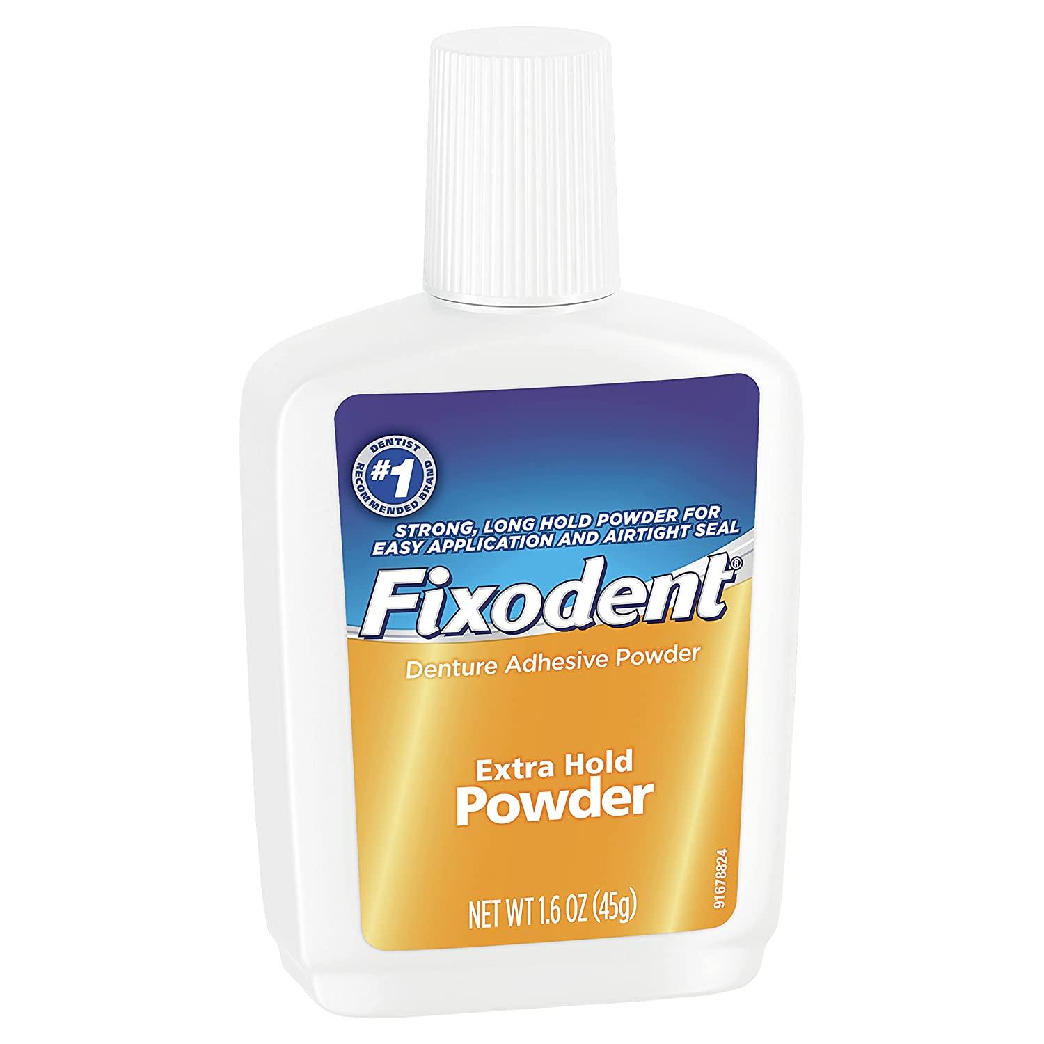 Fixodent Denture Adhesive Powder, Extra Hold 1.6 Oz