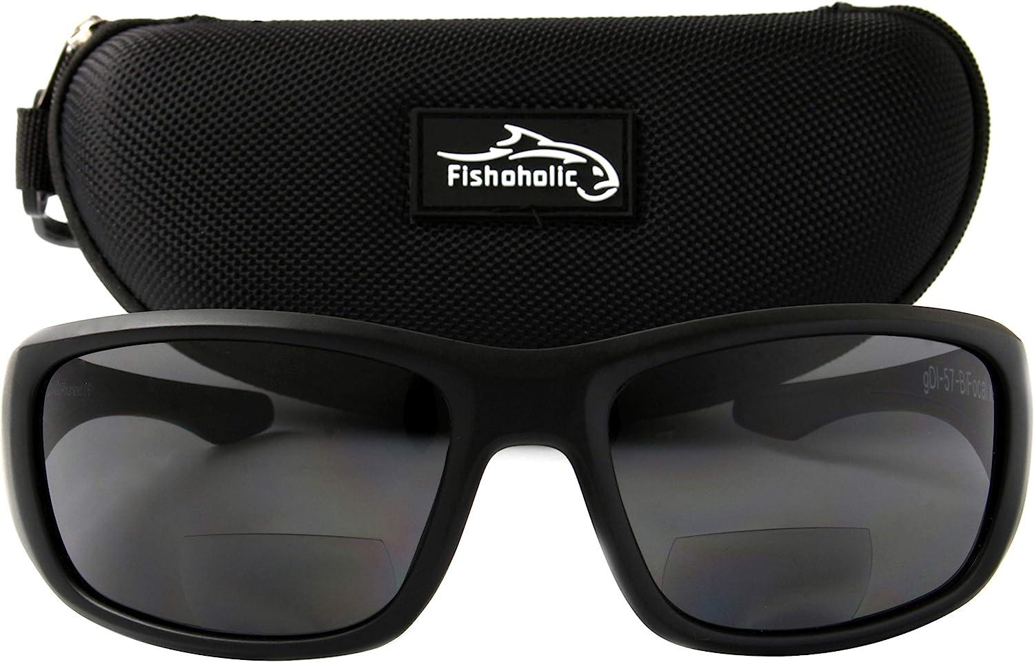 Fishoholic - BiFocal - Reader - Bi-Focal x1.5 x2.0 x2.5 Magnifications - Polarized  Fishing Sunglasses - UV400 - Fishing Gift M Black 2.5 2.5 x