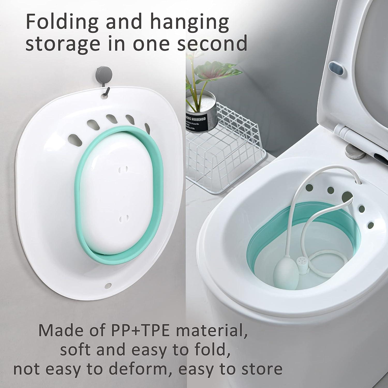 Esmartlife Foldable Squat Free Sitz Bath,Sitz Bath for Toilet
