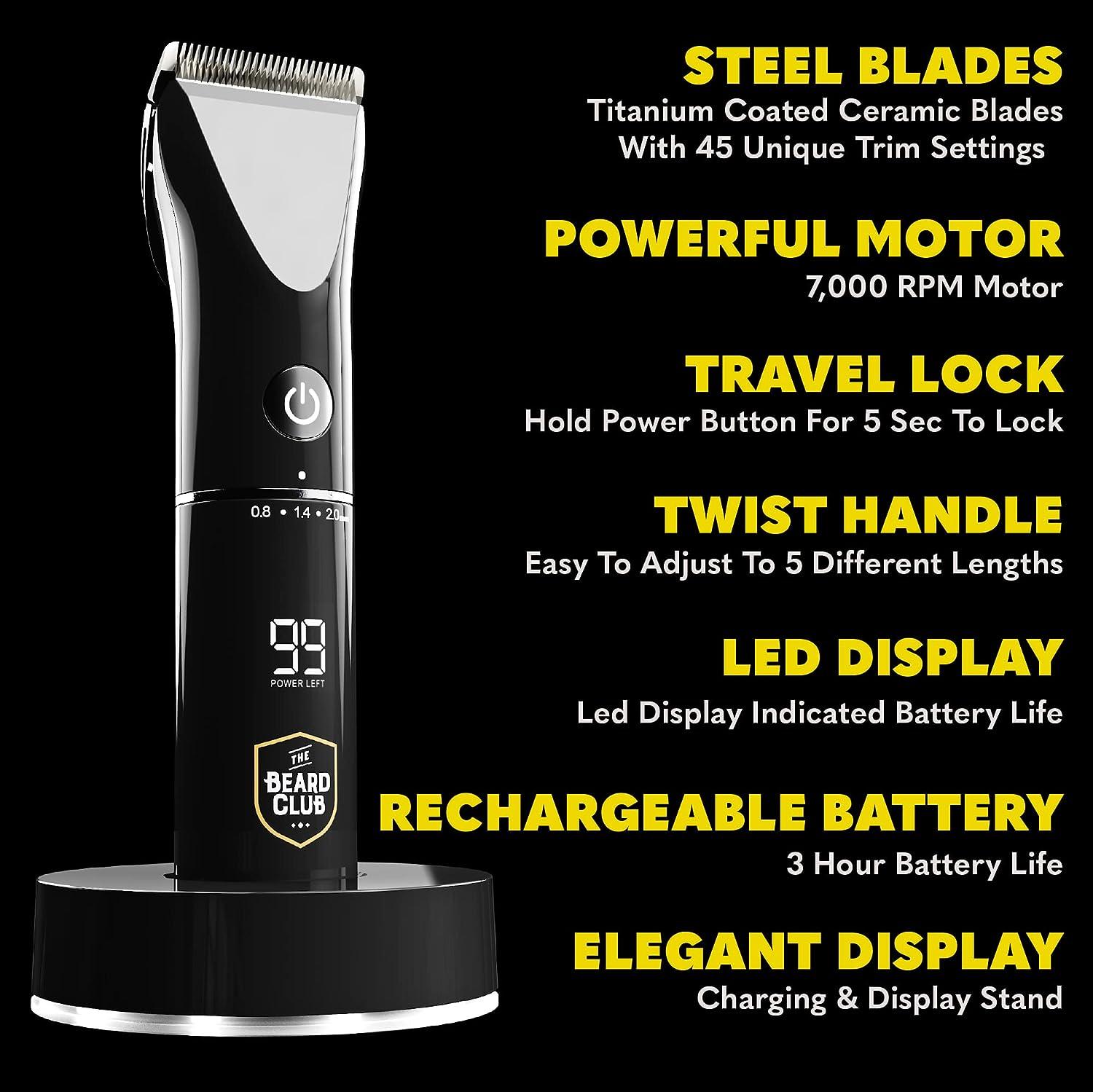 Beard Club PT45 Beard Trimmer for Men Electric Cordless Rechargeable Beard & Hair Trimmer