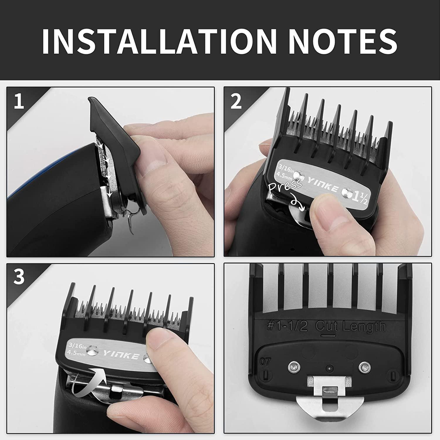 YINKE Clipper Guards Premium for Wahl Clippers Trimmers with Metal Clip