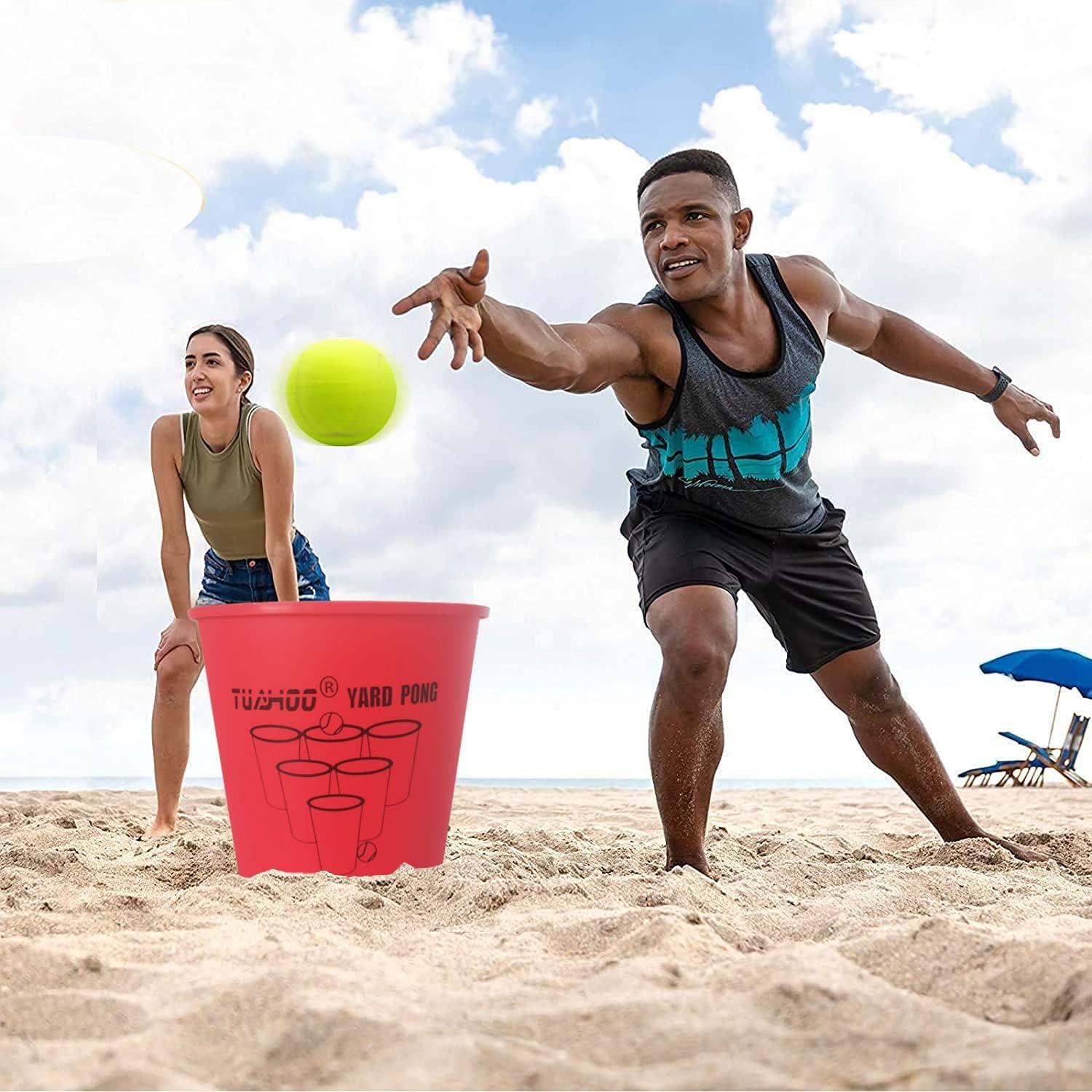 Tuahoo Yard Pong Giant Outdoor Toss Game for Families, Tailgate