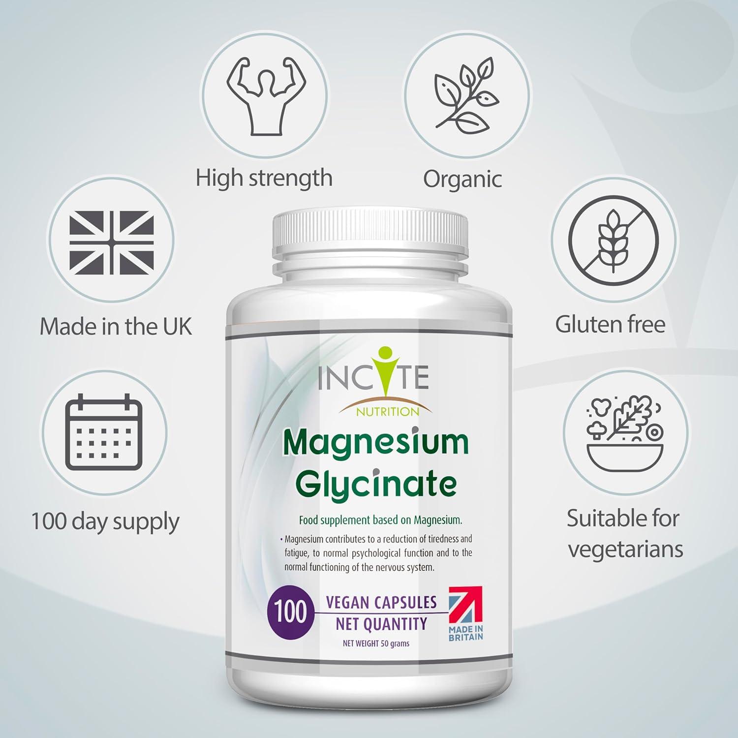 Magnesium Glycinate Supplements 500mg Premium Quality Natural High