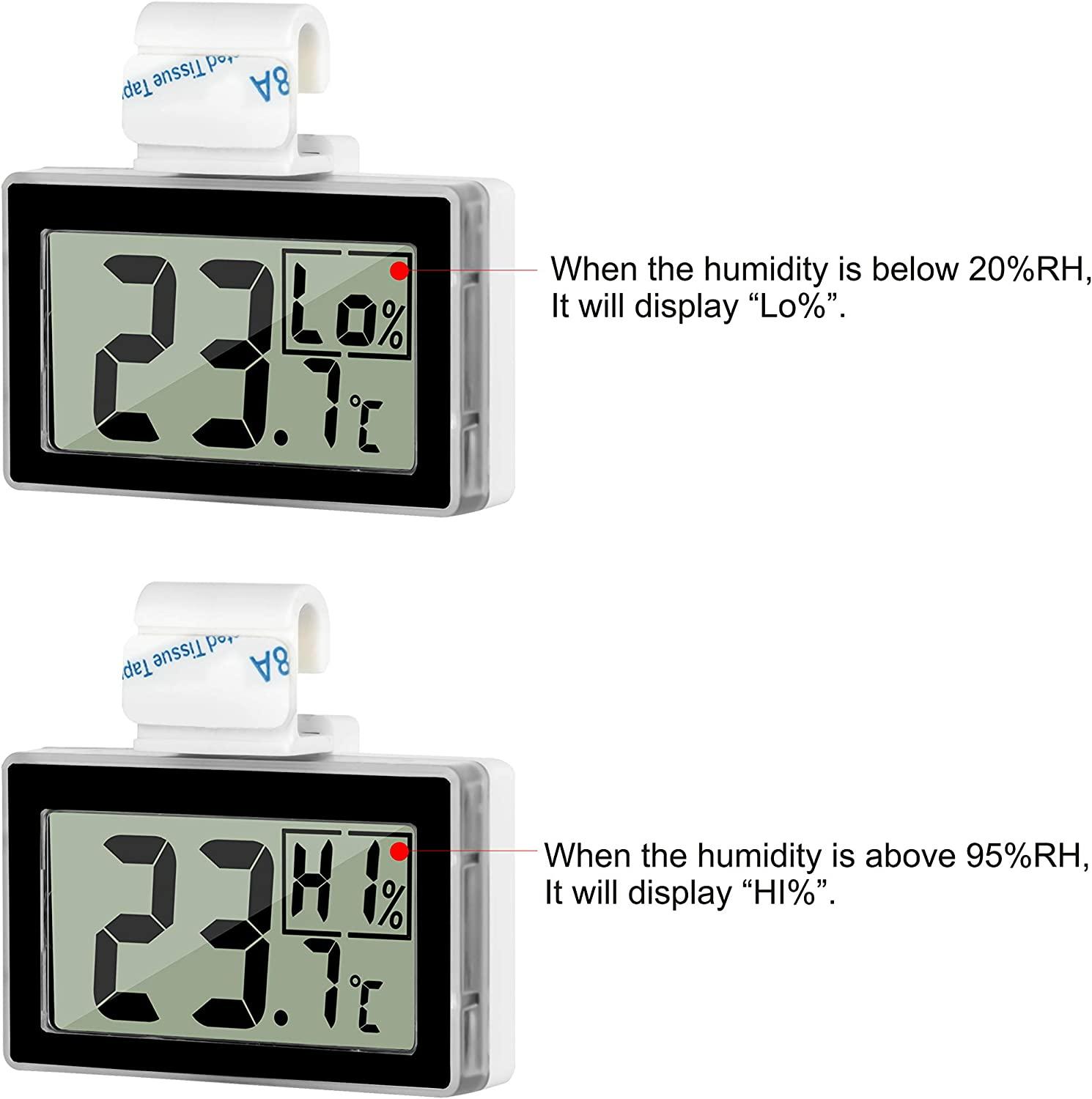 Reptile Thermometer Hygrometer LCD Digital Humidity Gauge, Reptile  Terrarium Thermometer Hygrometer Reptiles Tank Thermometer Hygrometer with  Hook 