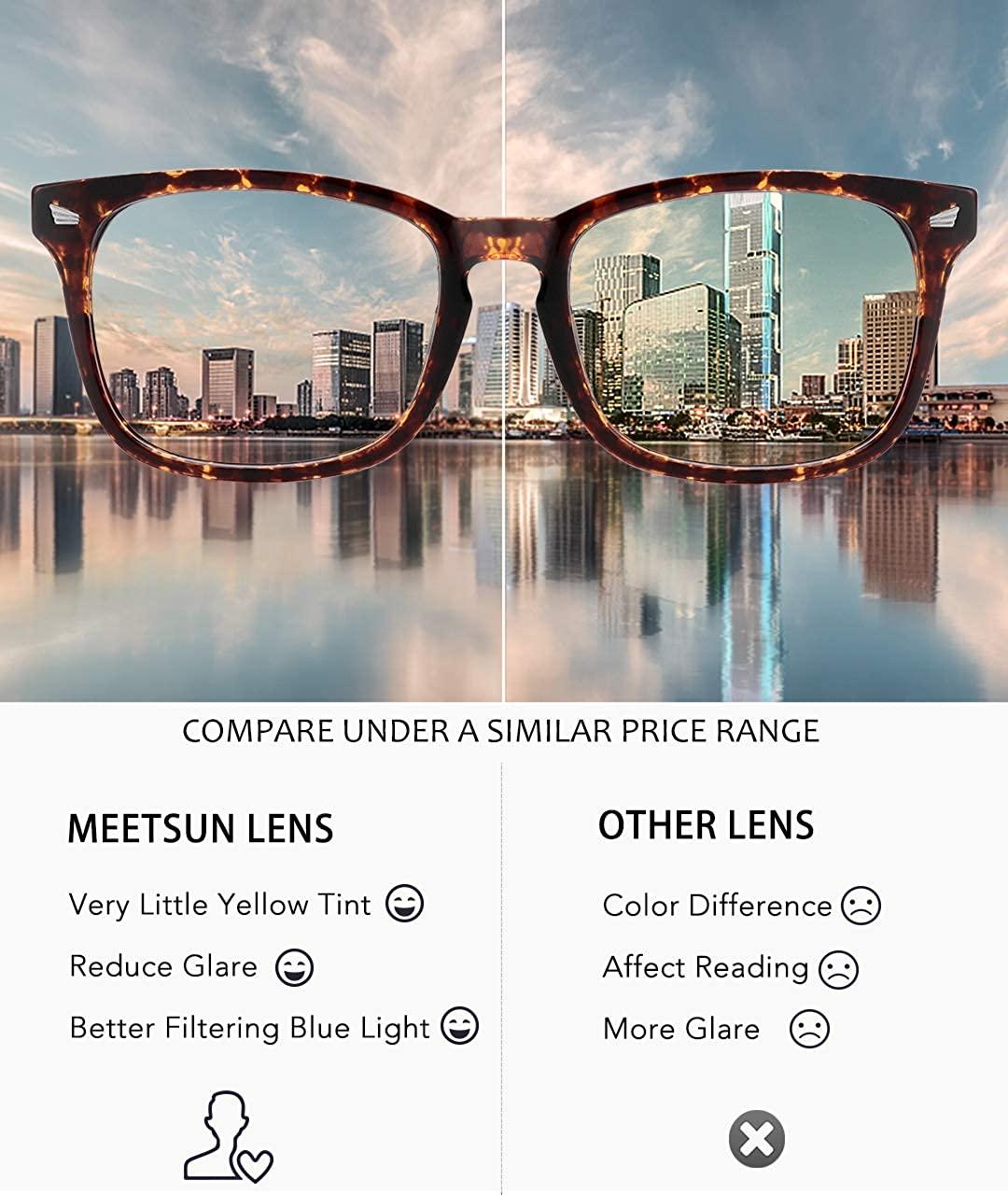 MEETSUN Blue Light Blocking Glasses Pack Anti Eye Strain