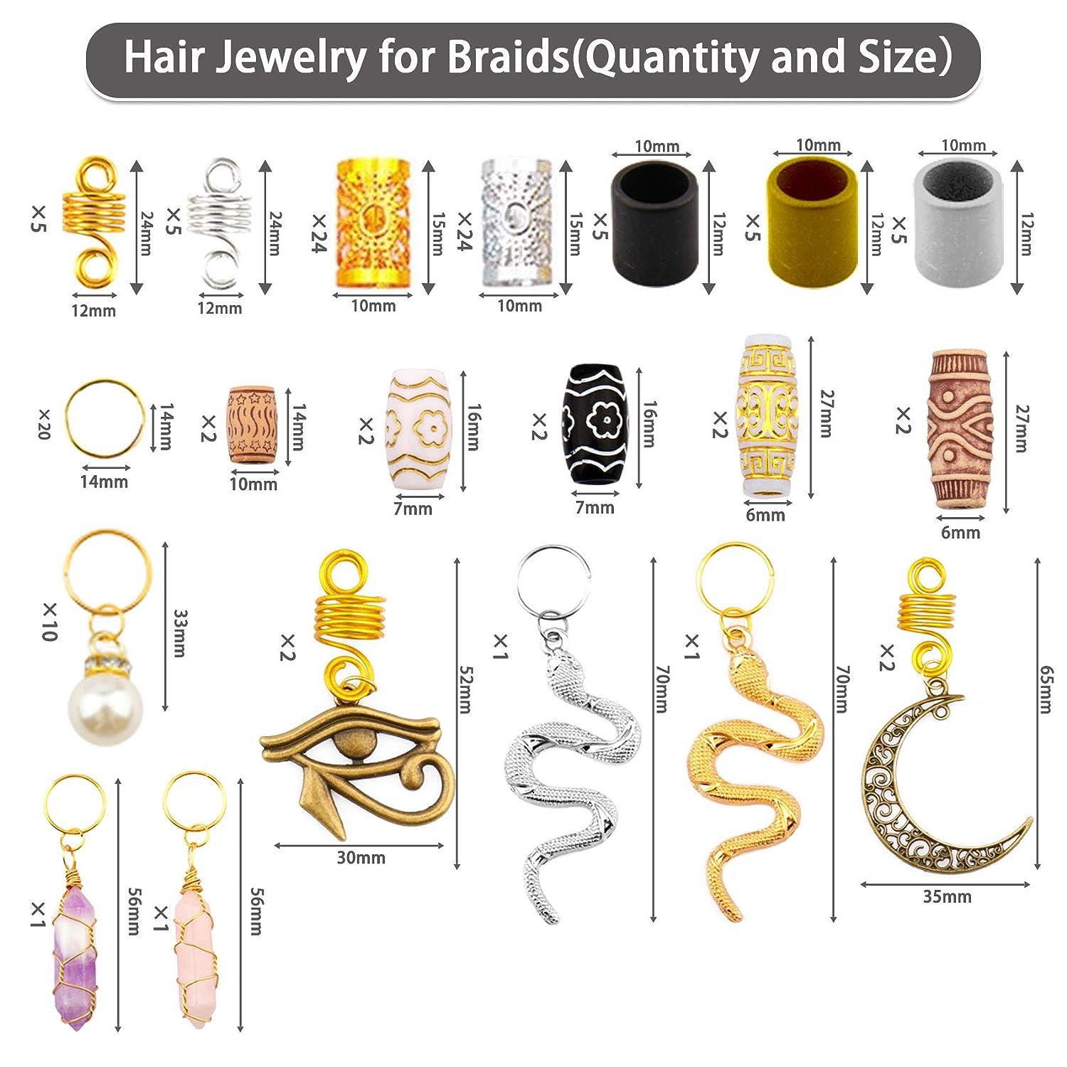 121pcs/lot Dreadlock Beads Loc Jewelry Hair Accessories for Braids