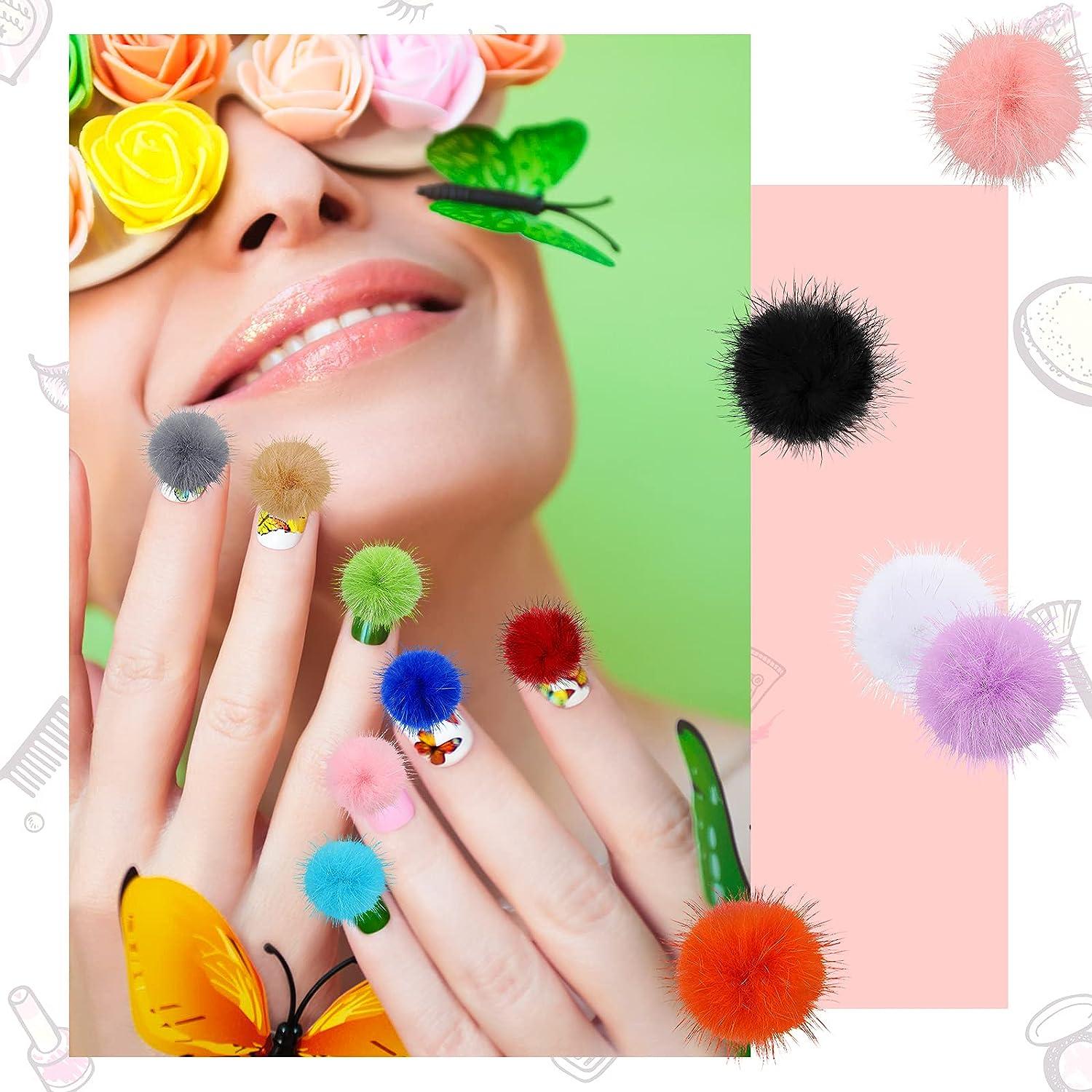 3d Nail Fluffy Balls: Add A Festive Touch To Your Nail Art For Halloween &  Christmas! - Temu