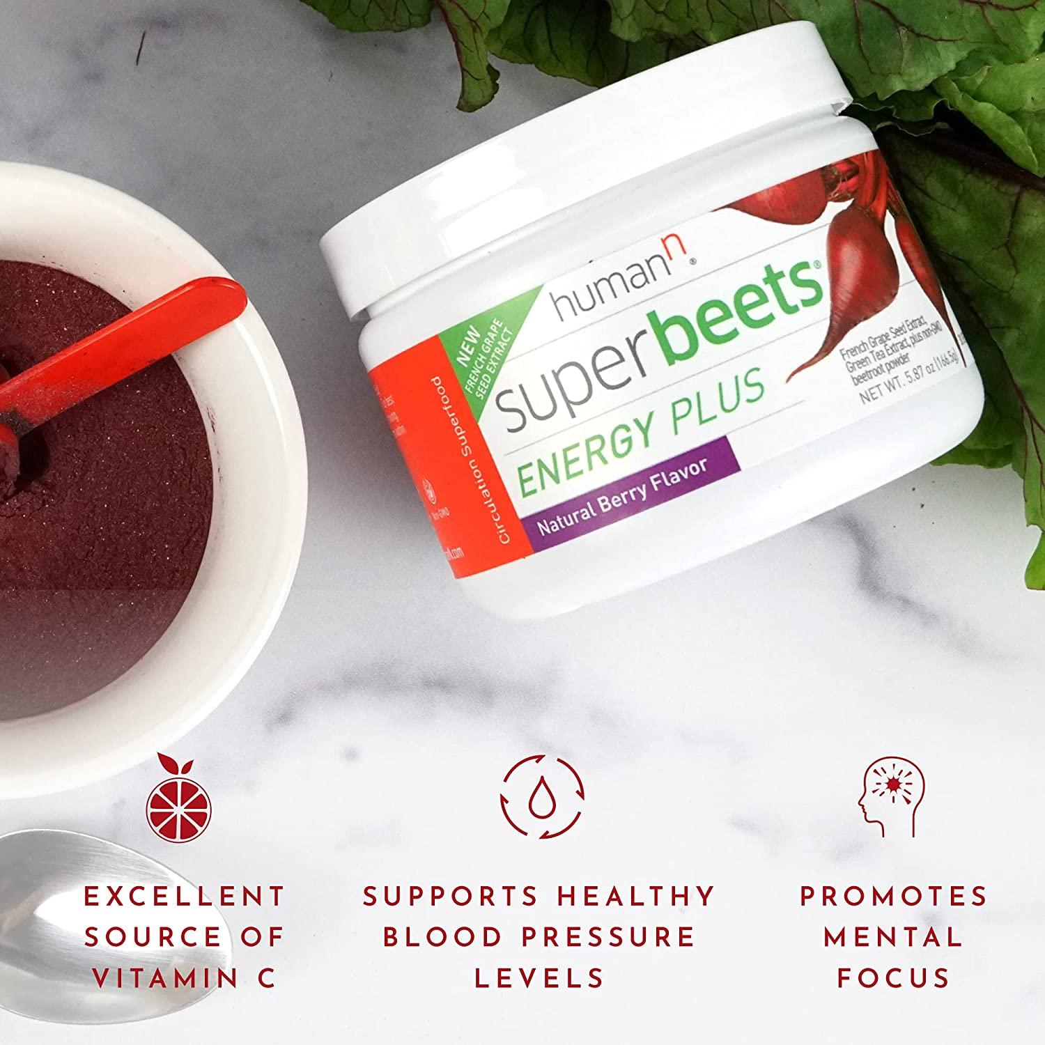 HumanN SuperBeets Energy Plus with Grape Seed Extract 30 Servings