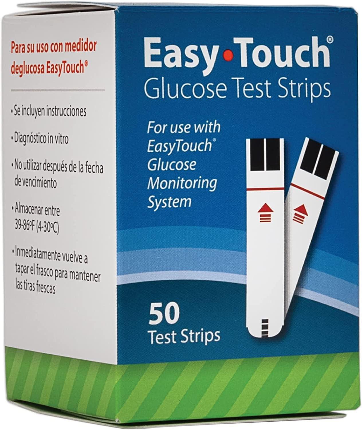 Easy Touch Glucose Test Strip 50ct Accurate Blood Sugar Testing Strips