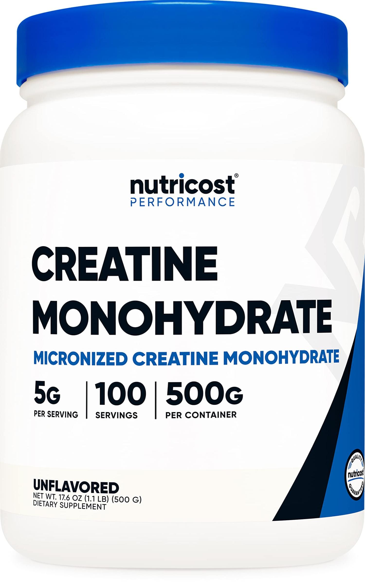 Nutricost Creatine Monohydrate 500g Micronized Powder, 5000mgServing